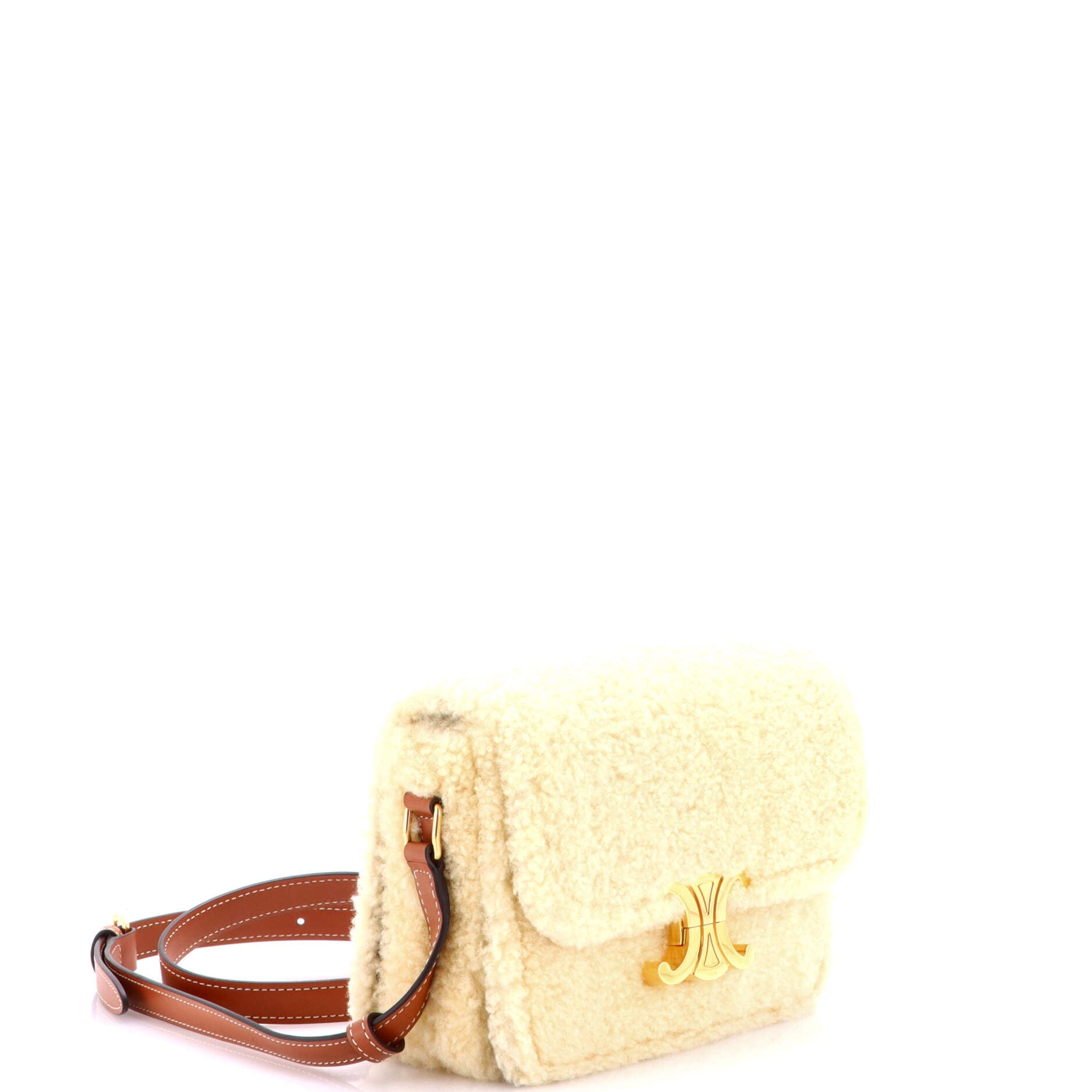 Triomphe Shoulder Bag Shearling Medium
