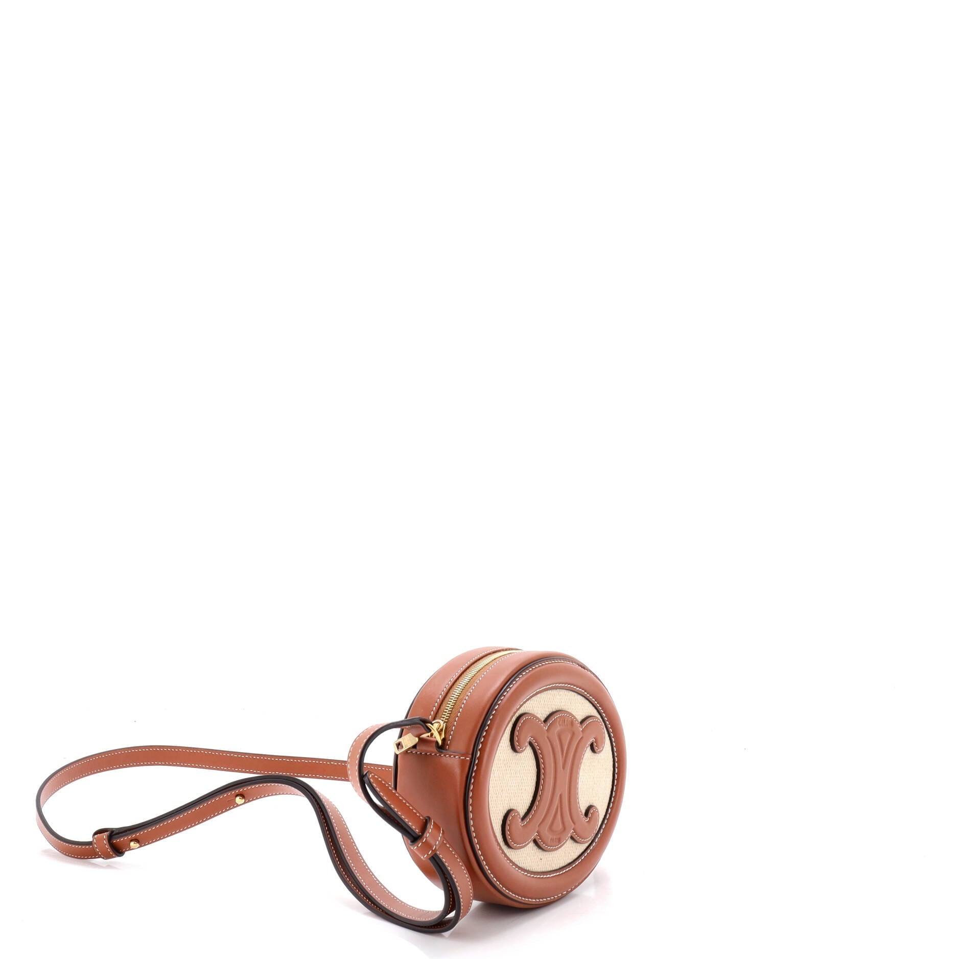 Triomphe Oval Crossbody Bag Canvas and Leather