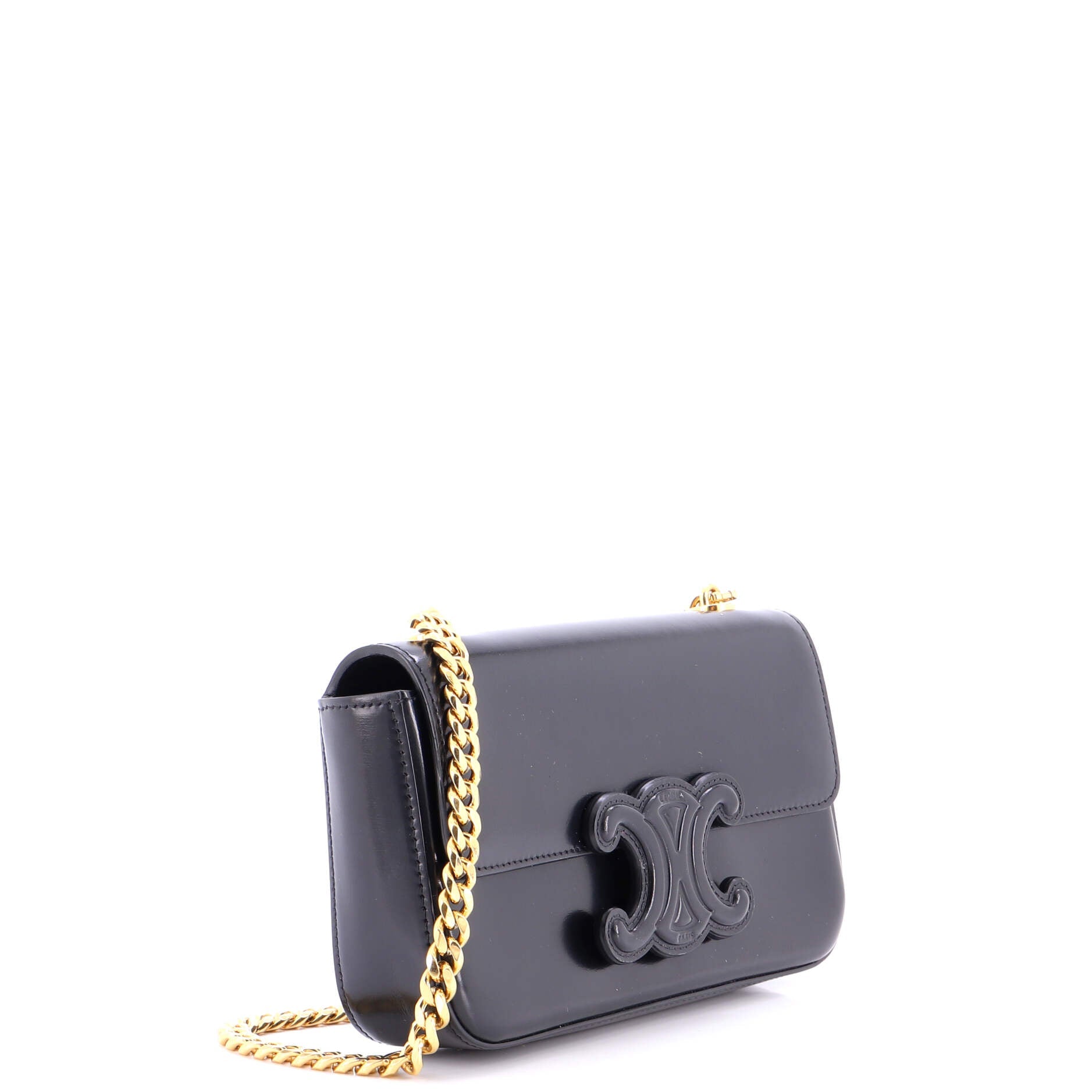 Triomphe Chain Shoulder Bag Leather Small