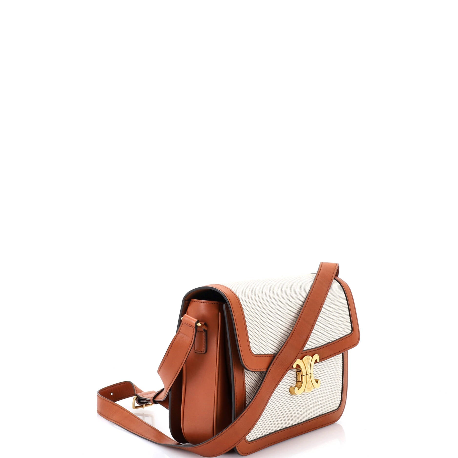 Triomphe Shoulder Bag Canvas with Leather Medium