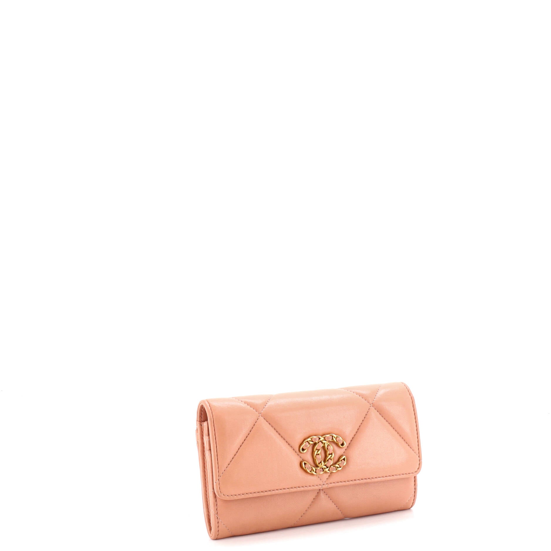 19 Flap Wallet Quilted Lambskin Long