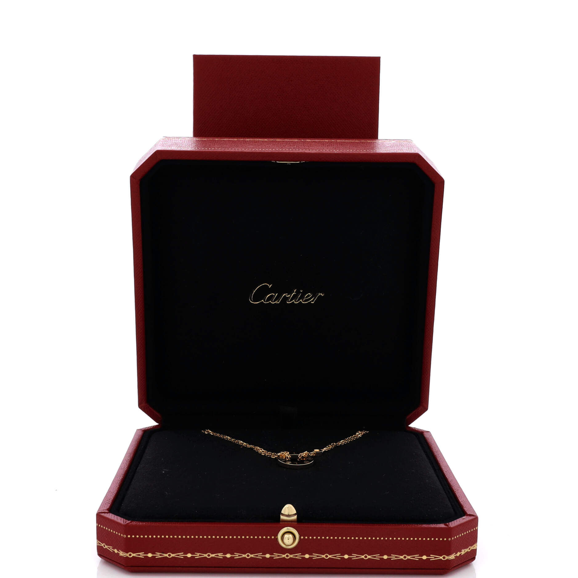 2 Diamonds Love Pendant Necklace 18K Yellow Gold and Diamonds