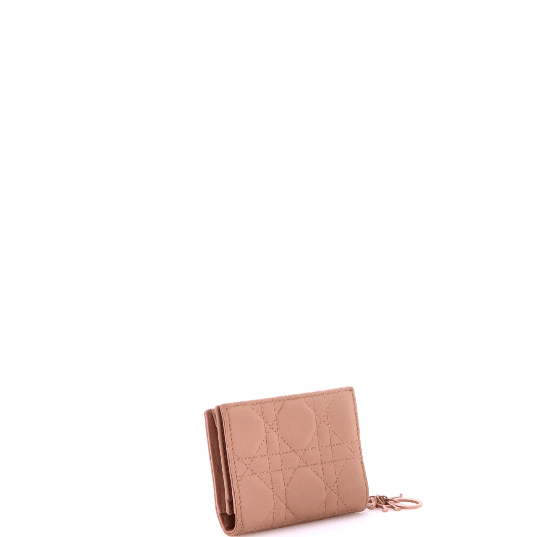 Ultra Matte Lady Dior Wallet Cannage Quilt Calfskin Mini