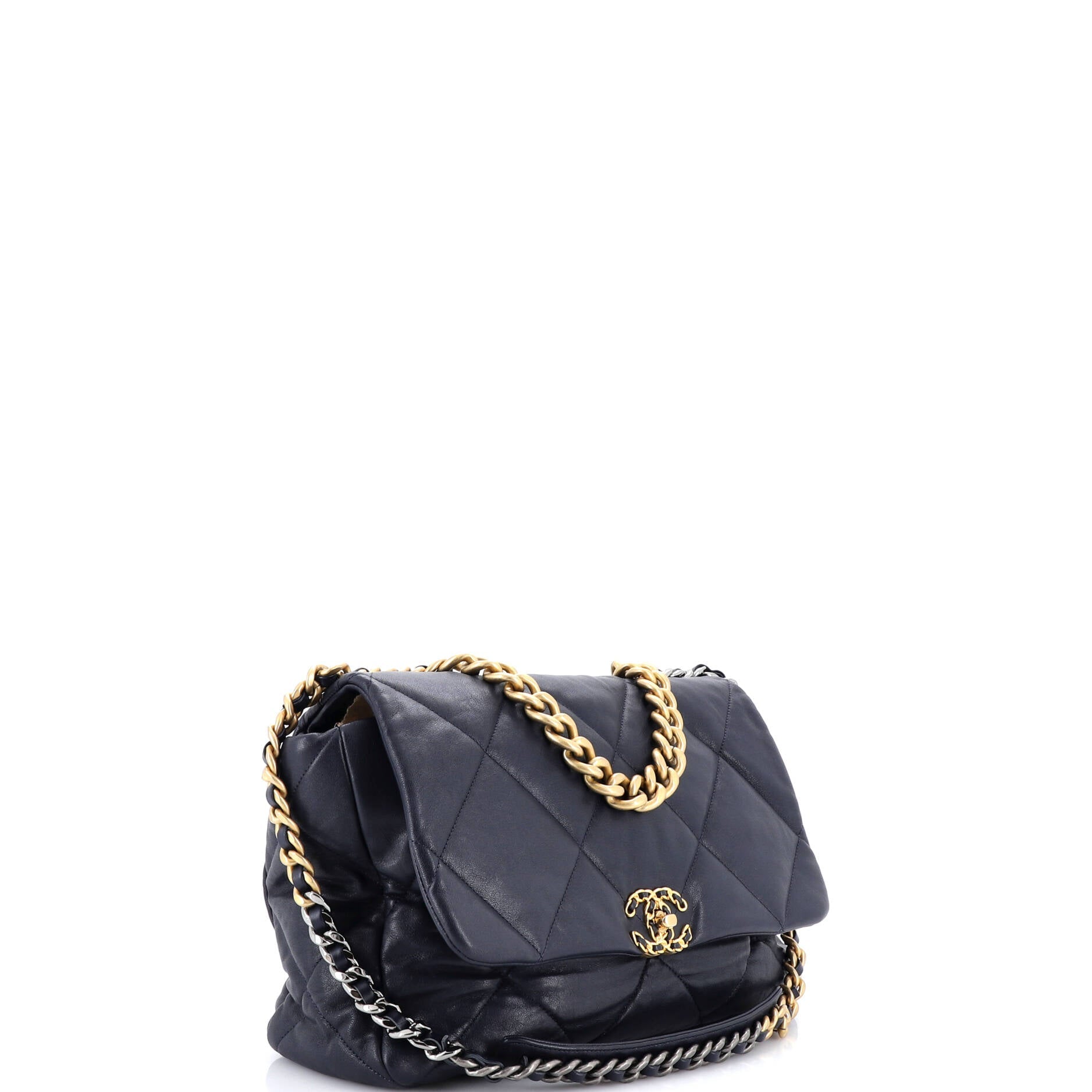19 Flap Bag Quilted Leather Maxi
