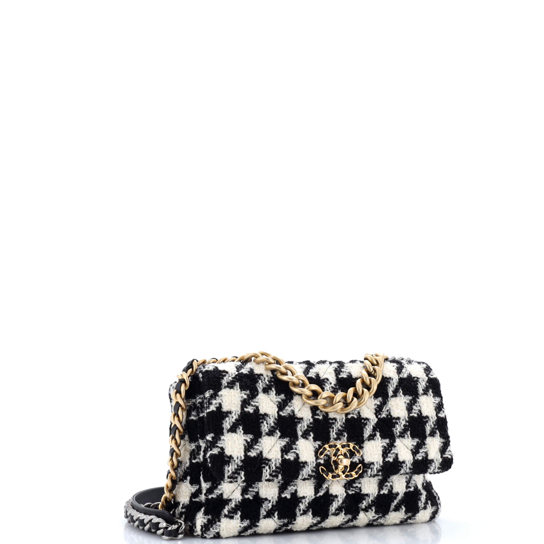 19 Flap Bag Quilted Tweed Large