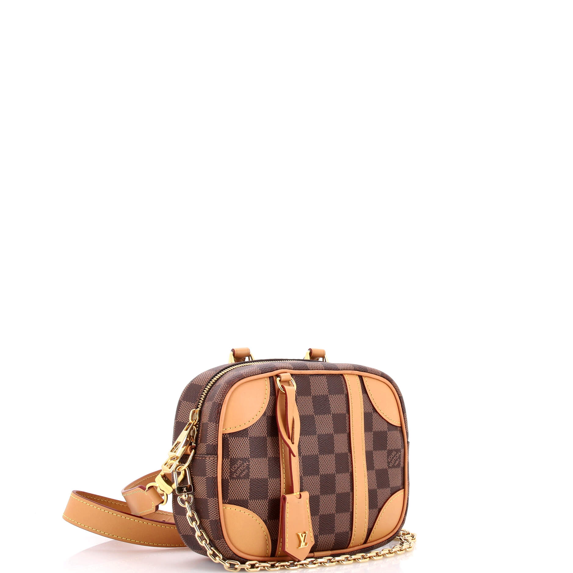 Valisette Souple Handbag Damier with Leather BB