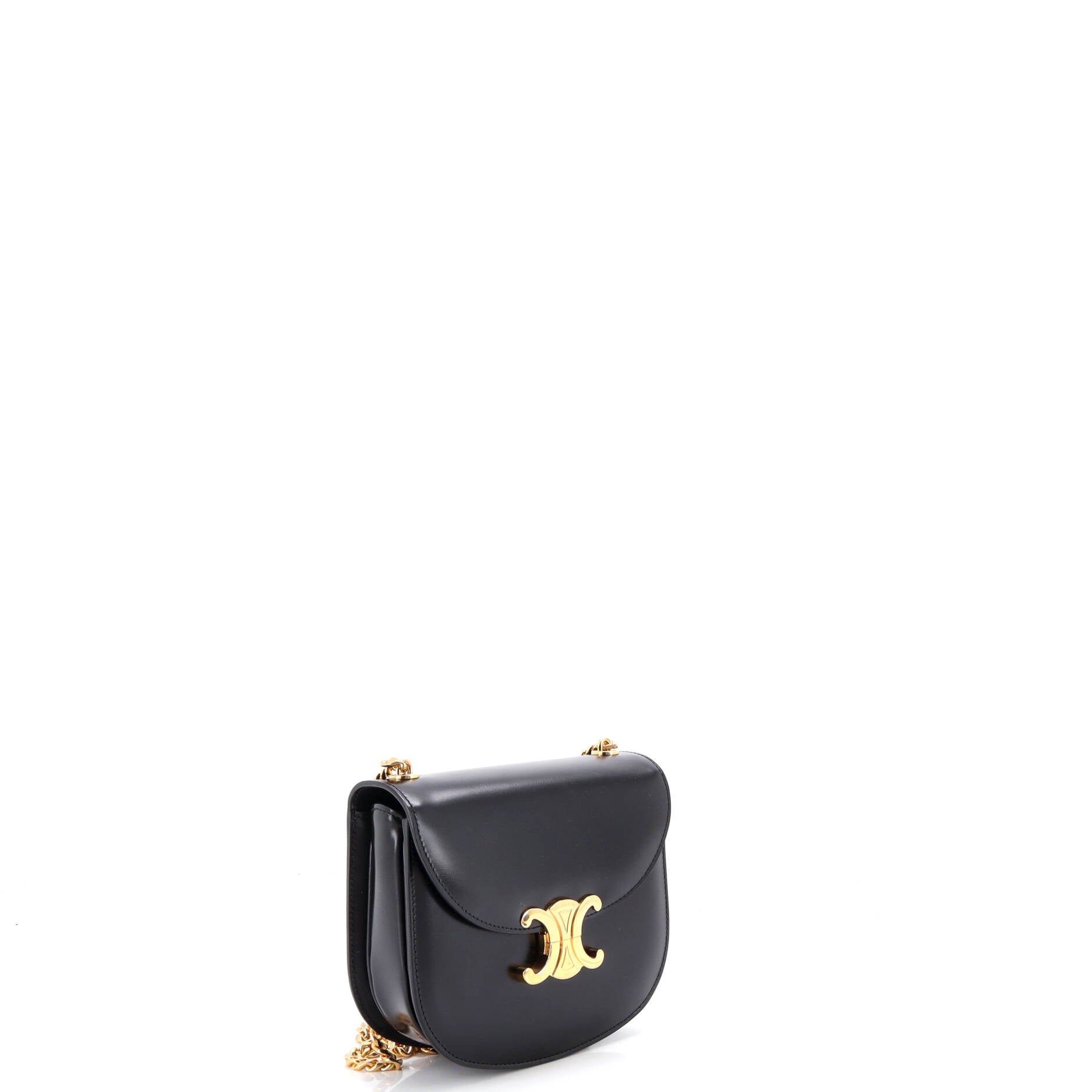 Triomphe Besace Clea Chain Flap Bag Leather