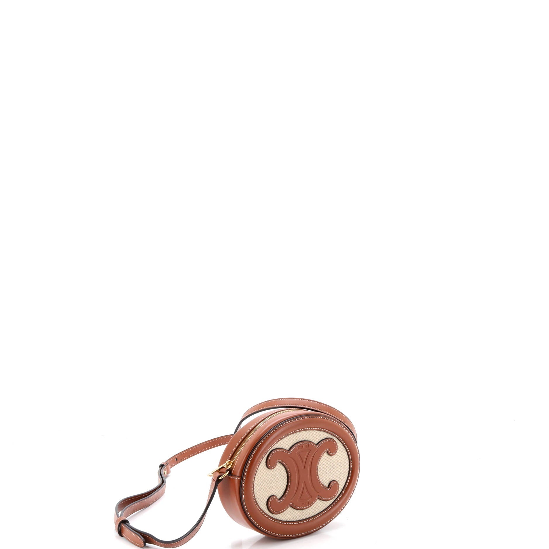 Triomphe Oval Crossbody Bag Canvas and Leather