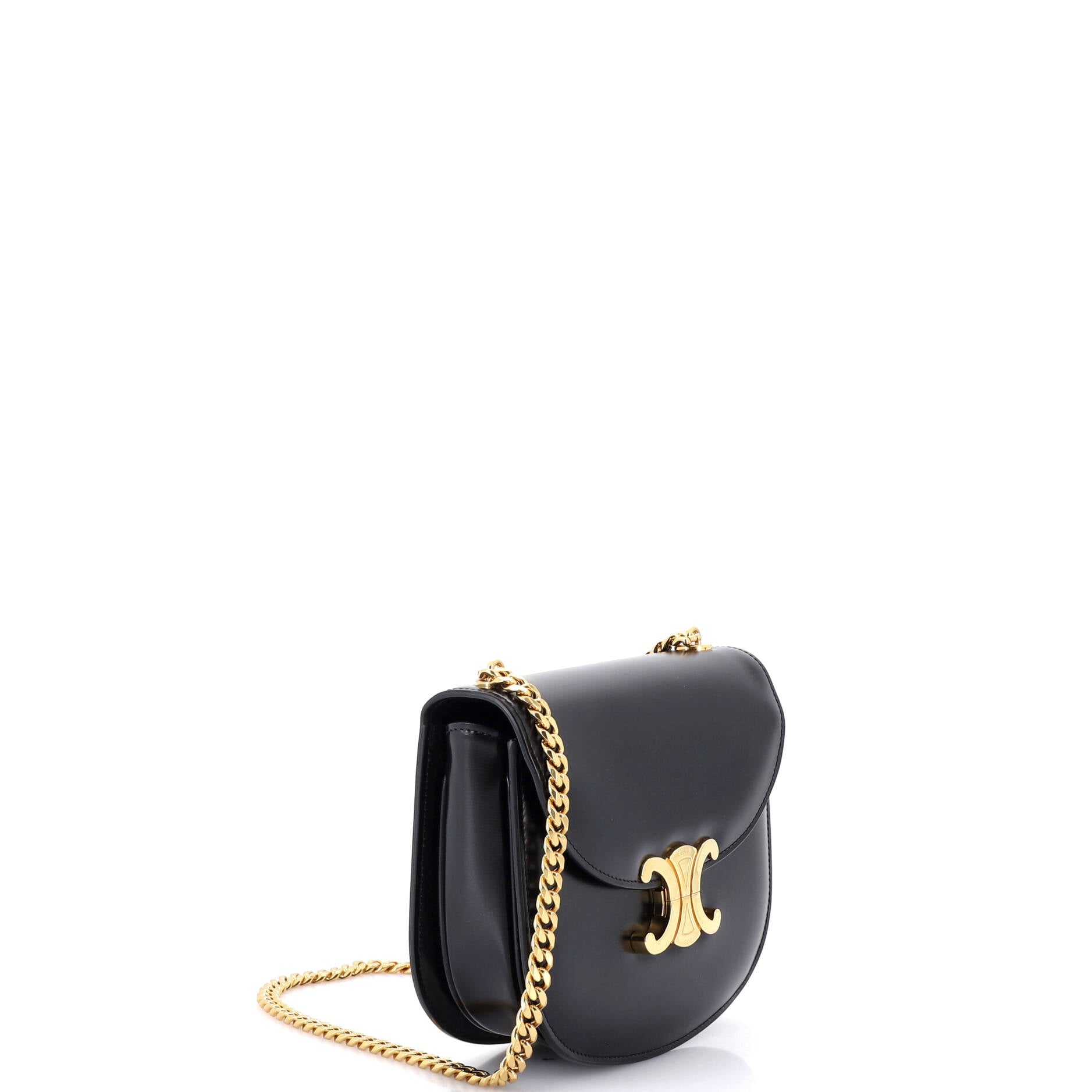 Triomphe Besace Clea Chain Flap Bag Leather