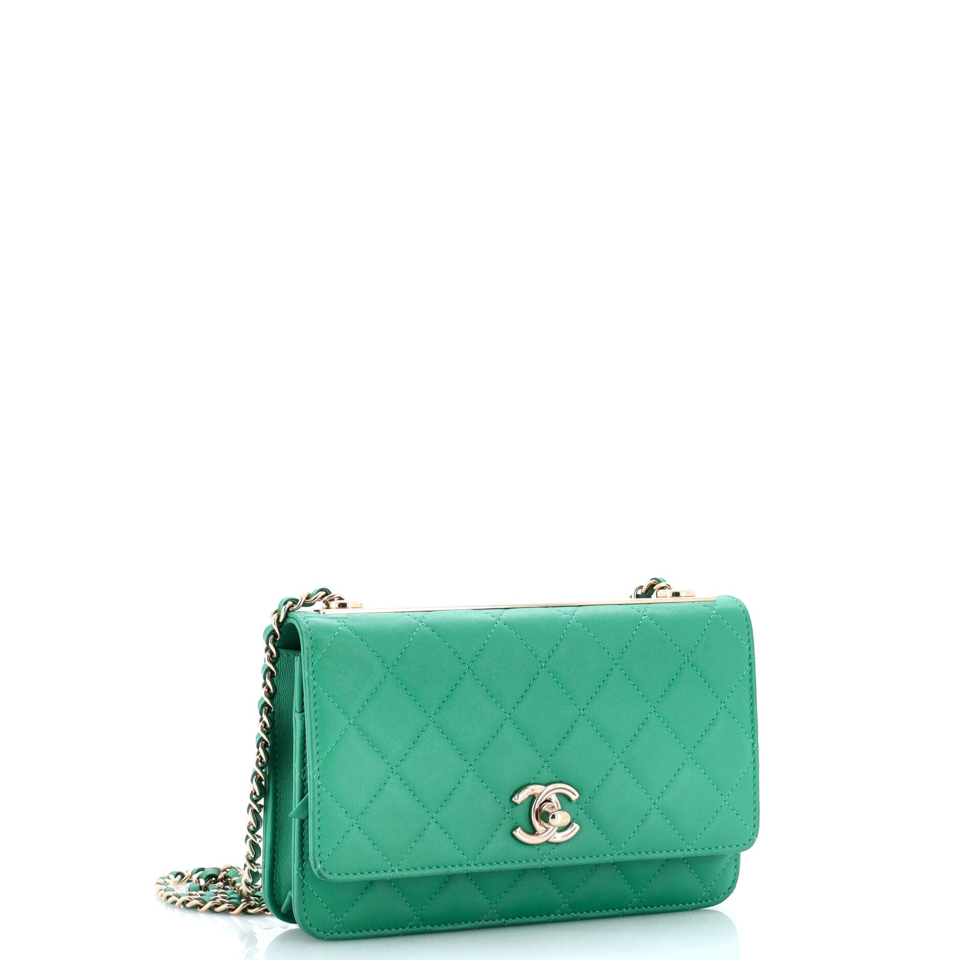 Trendy CC Wallet on Chain Quilted Lambskin
