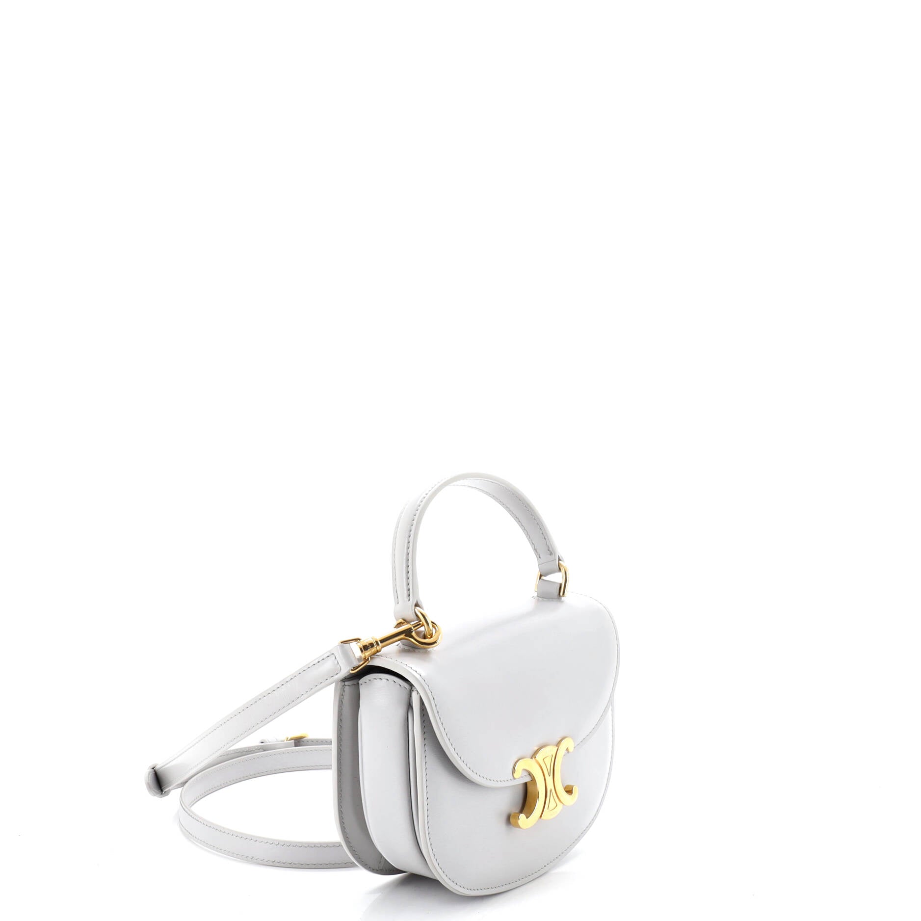 Triomphe Besace Clea Top Handle Flap Bag Leather Mini
