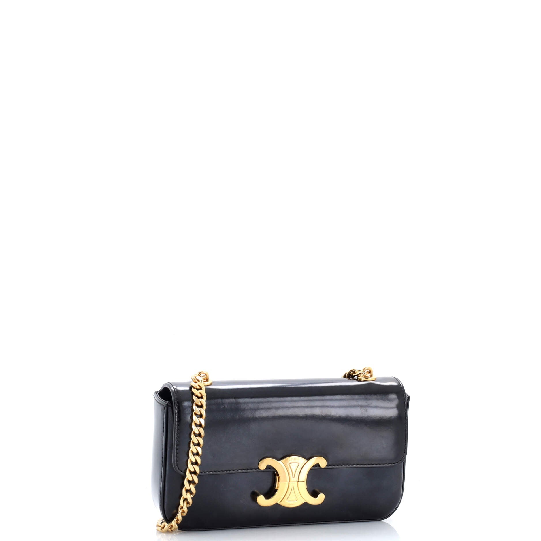Triomphe Chain Shoulder Bag Leather Small