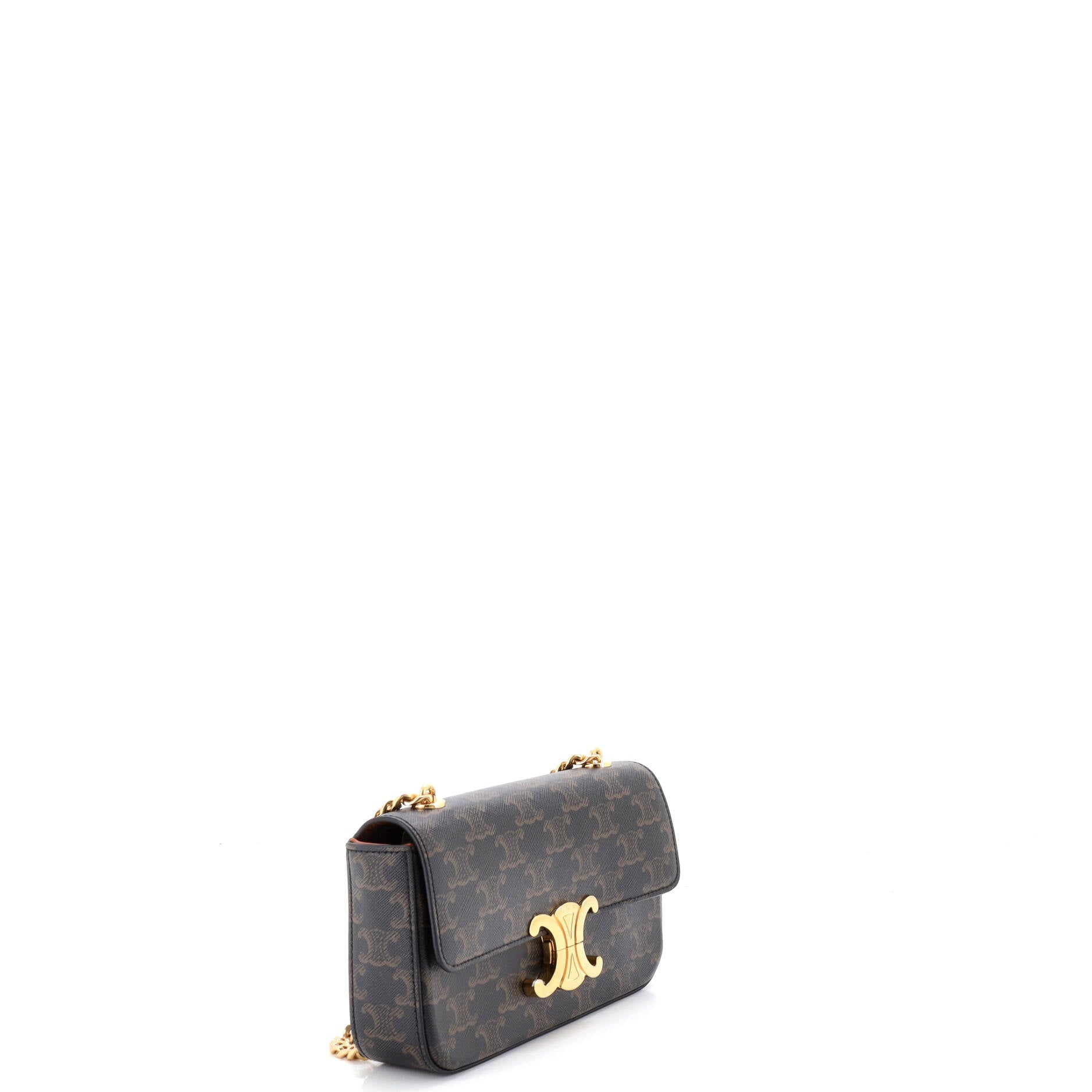 Triomphe Chain Shoulder Bag Triomphe Coated Canvas Small