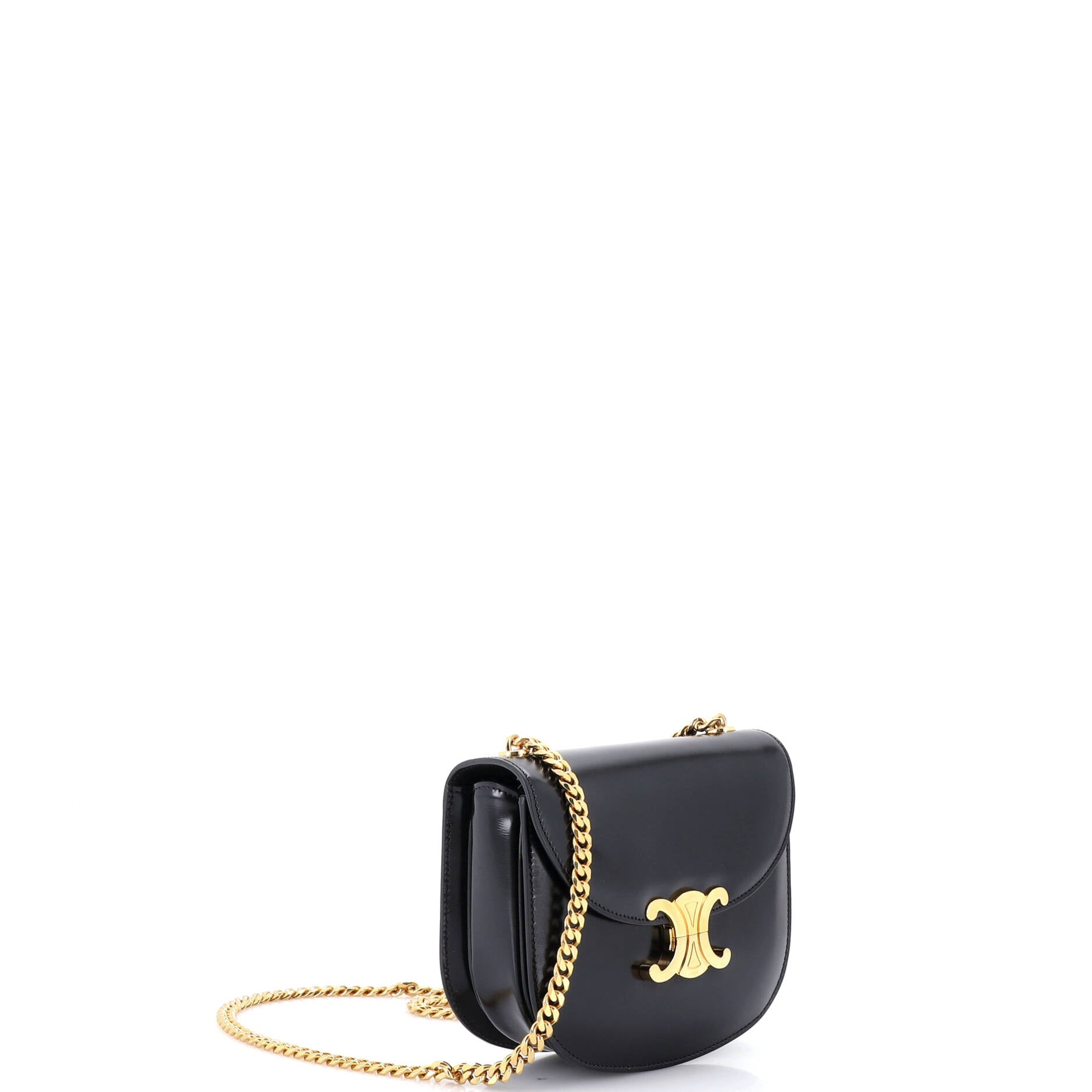 Triomphe Besace Clea Chain Flap Bag Leather
