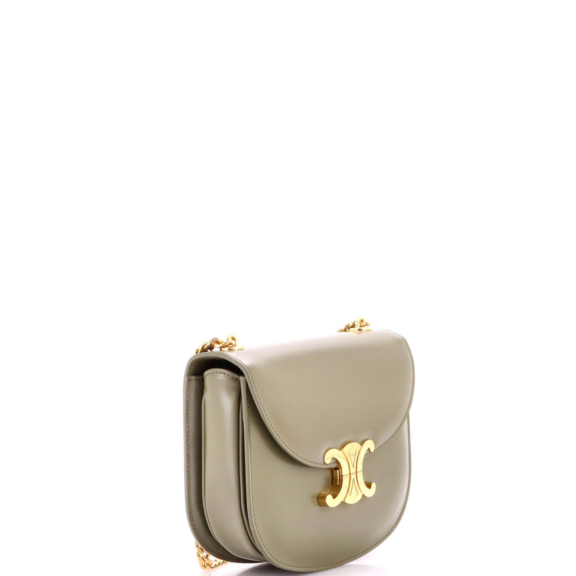 Triomphe Besace Clea Chain Flap Bag Leather