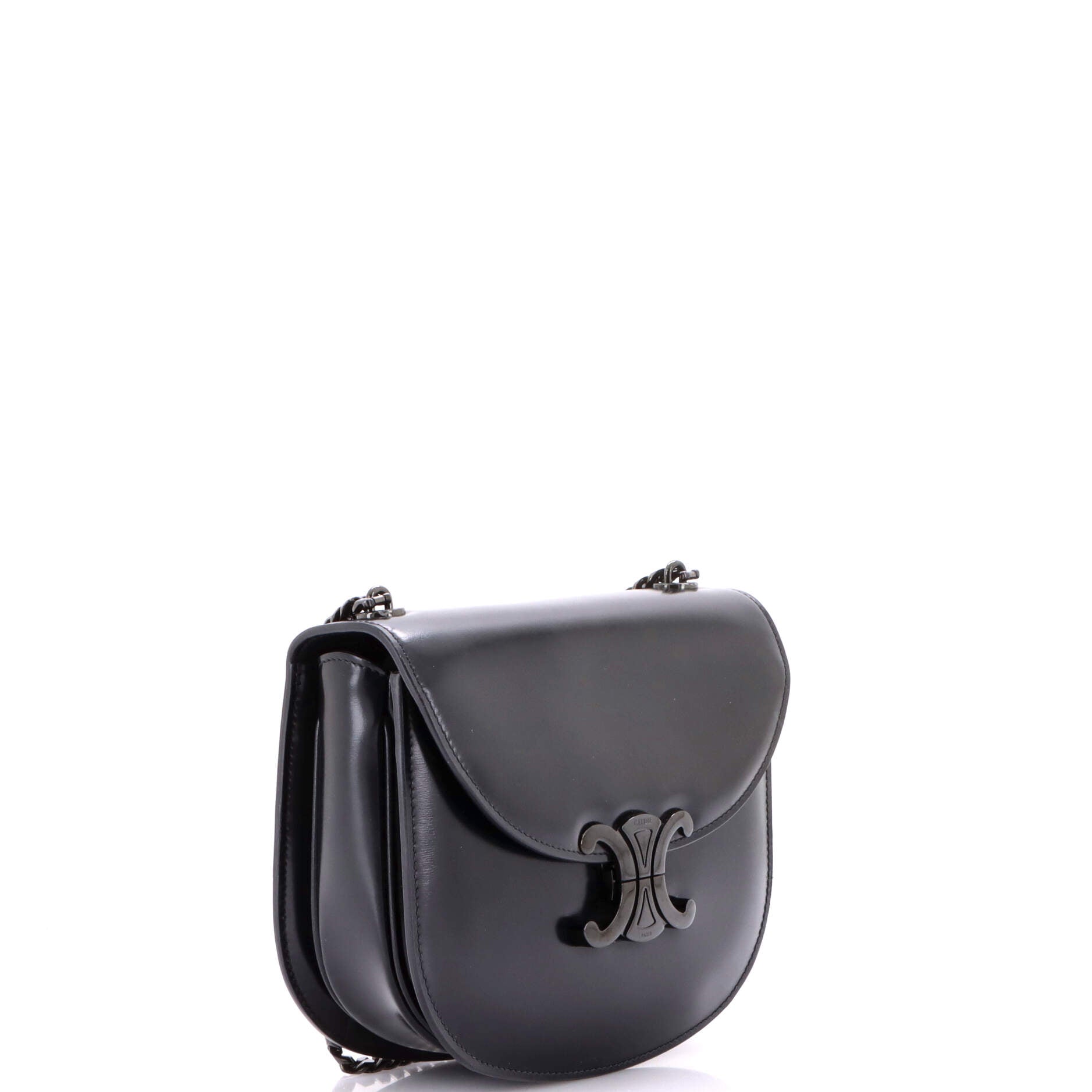 Triomphe Besace Clea Chain Flap Bag Leather