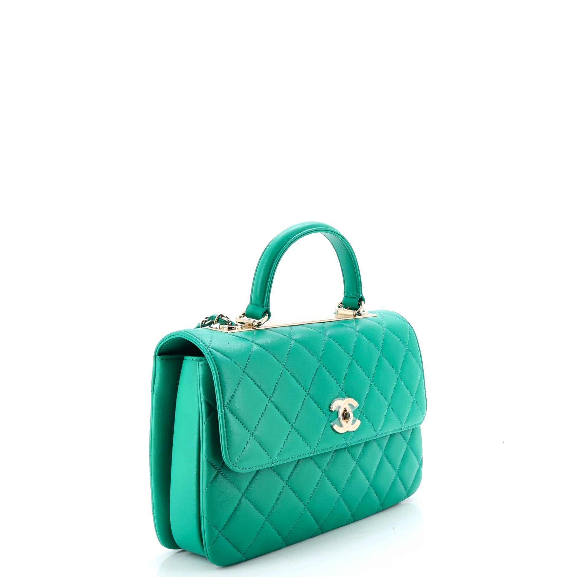 Trendy CC Top Handle Bag Quilted Lambskin Medium