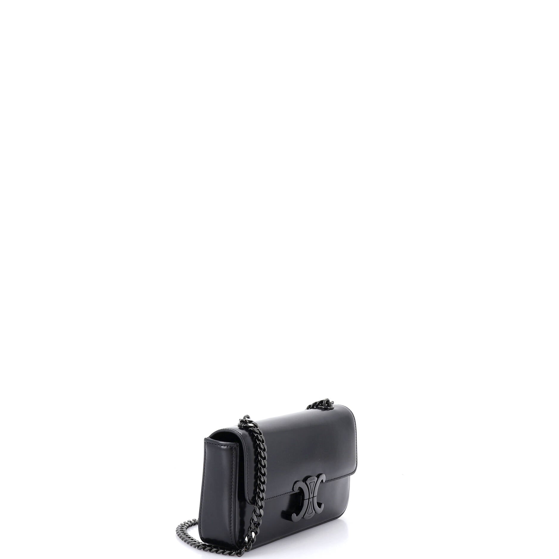 Triomphe Chain Shoulder Bag Leather Small