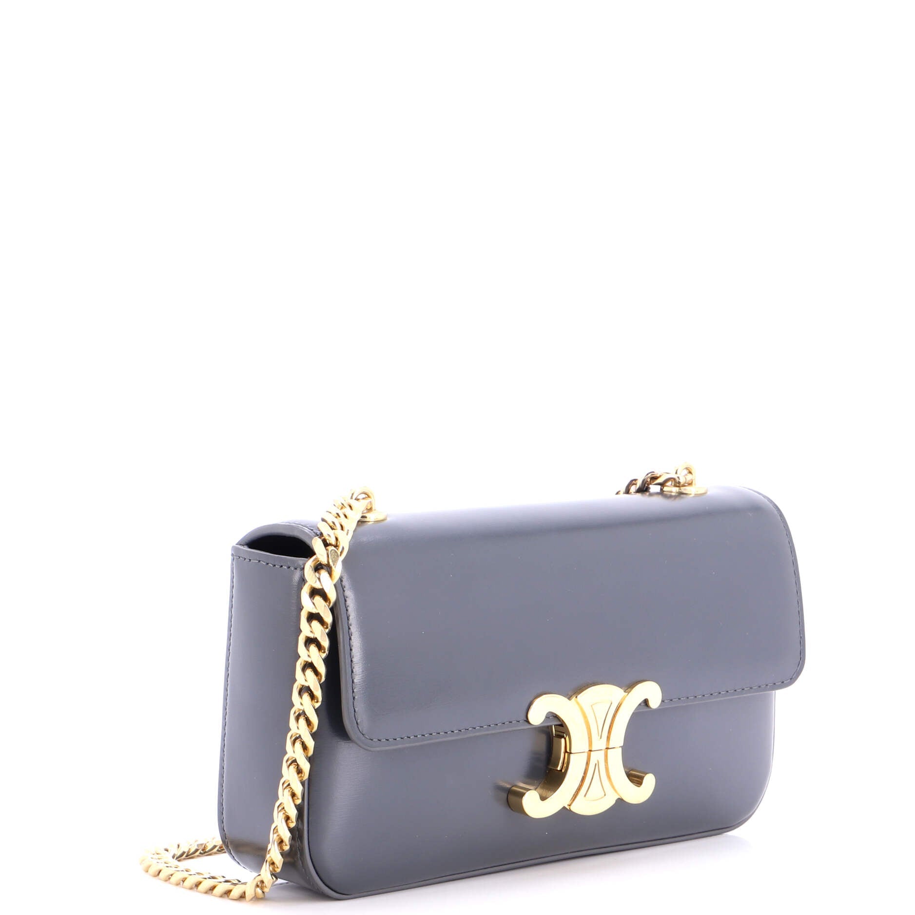 Triomphe Chain Shoulder Bag Leather Small
