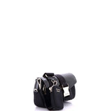 Buckle Pocket Crossbody Bag Spazzolato Leather and Tessuto