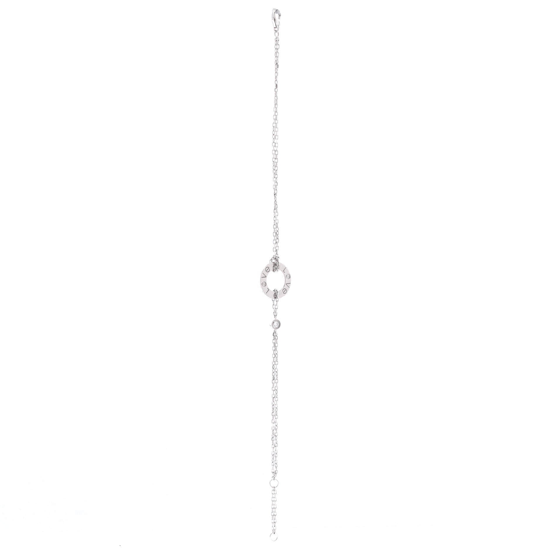 2 Diamonds Love Bracelet 18K White Gold with Diamonds