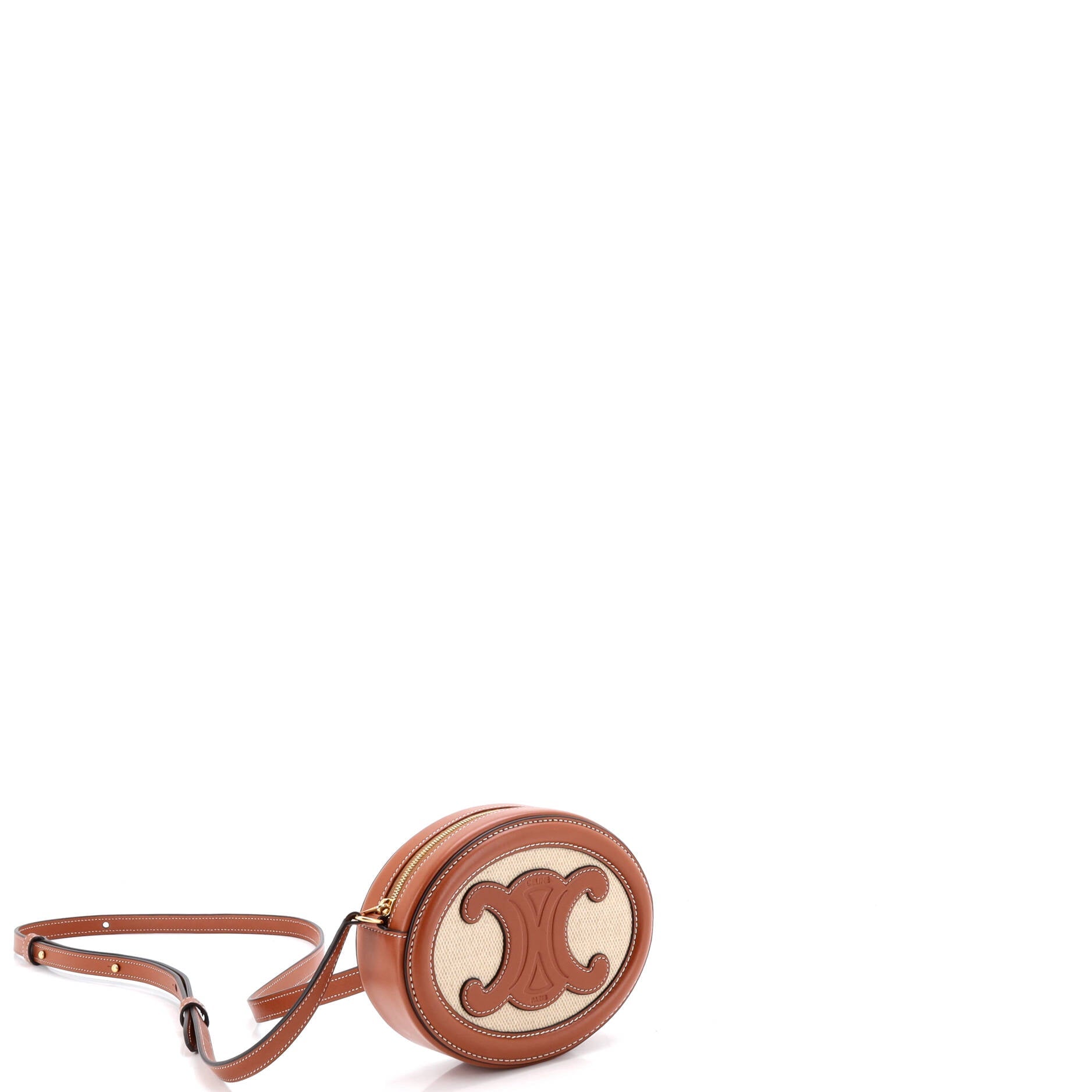 Triomphe Oval Crossbody Bag Canvas and Leather