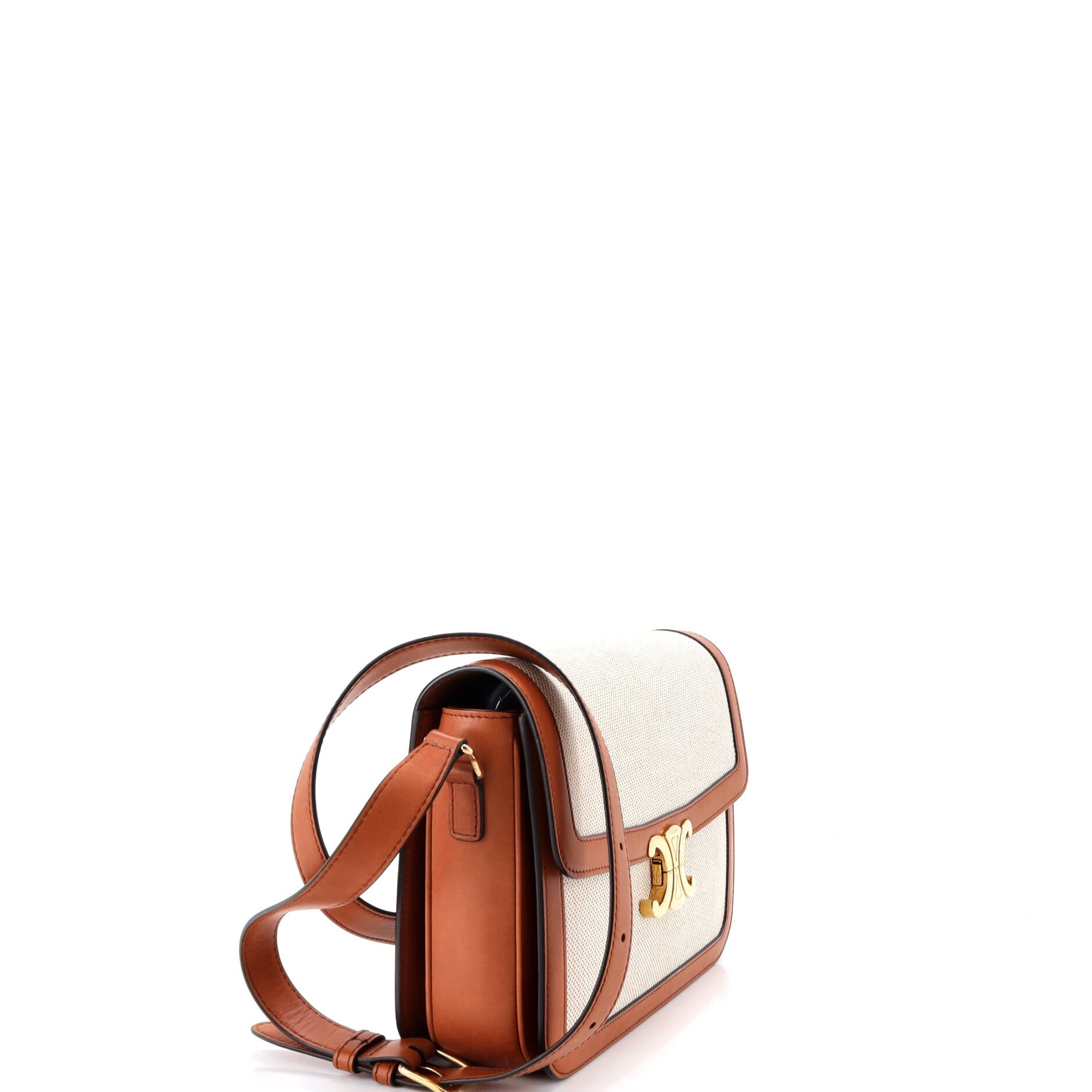 Triomphe Shoulder Bag Canvas with Leather Medium