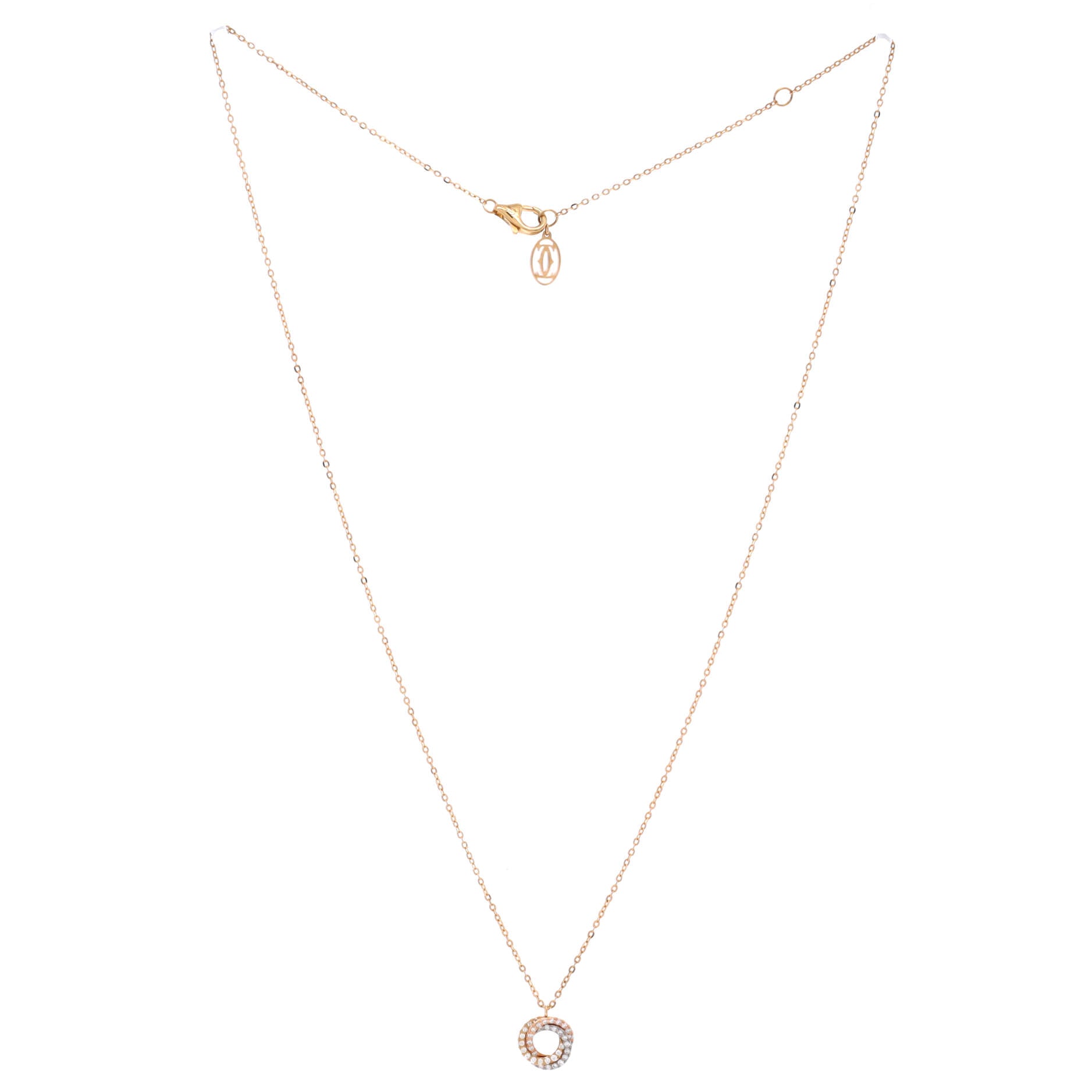 Trinity Choker Necklace 18K Tricolor Gold with Pave Diamonds