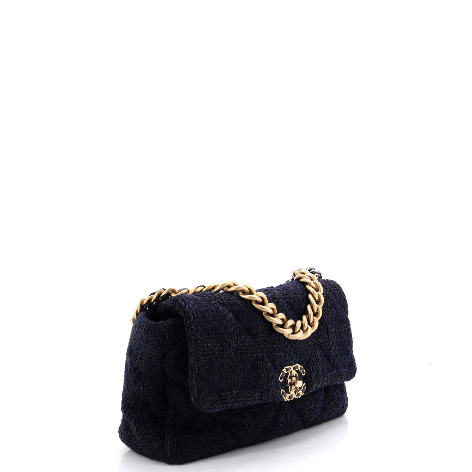 19 Flap Bag Quilted Tweed Large