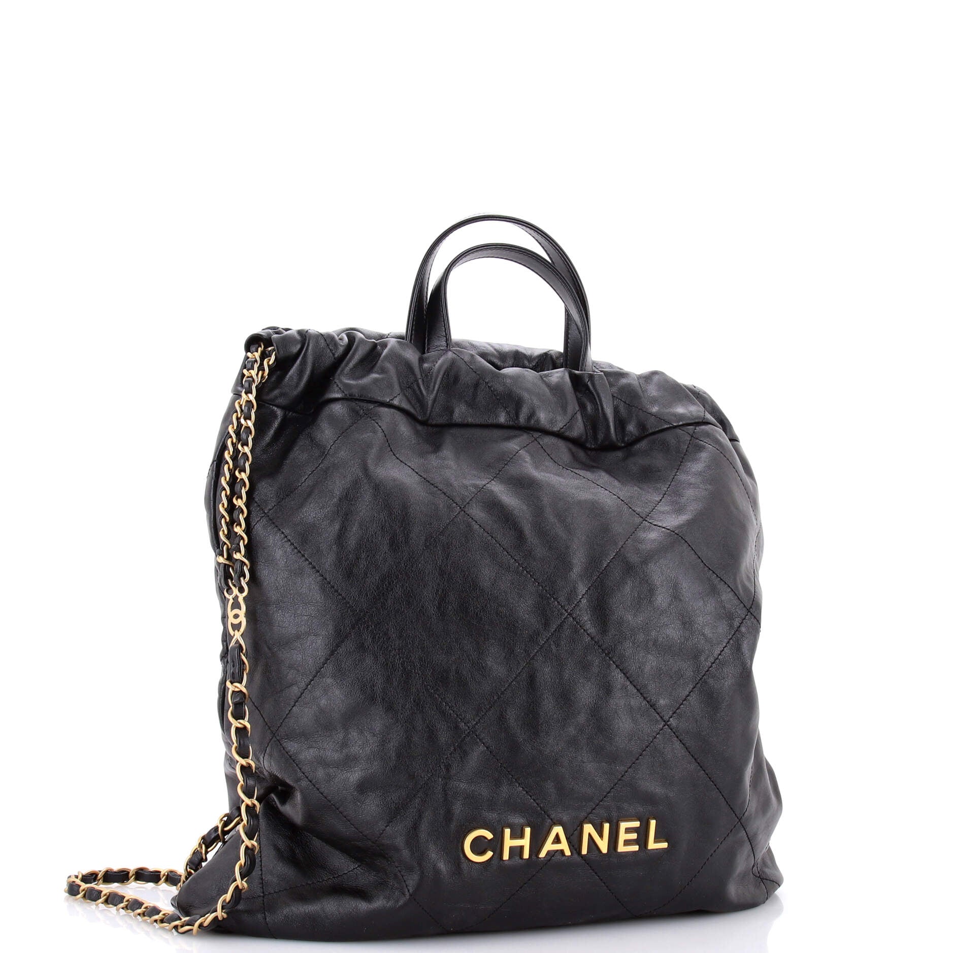 22 Chain Backpack Quilted Calfskin Large