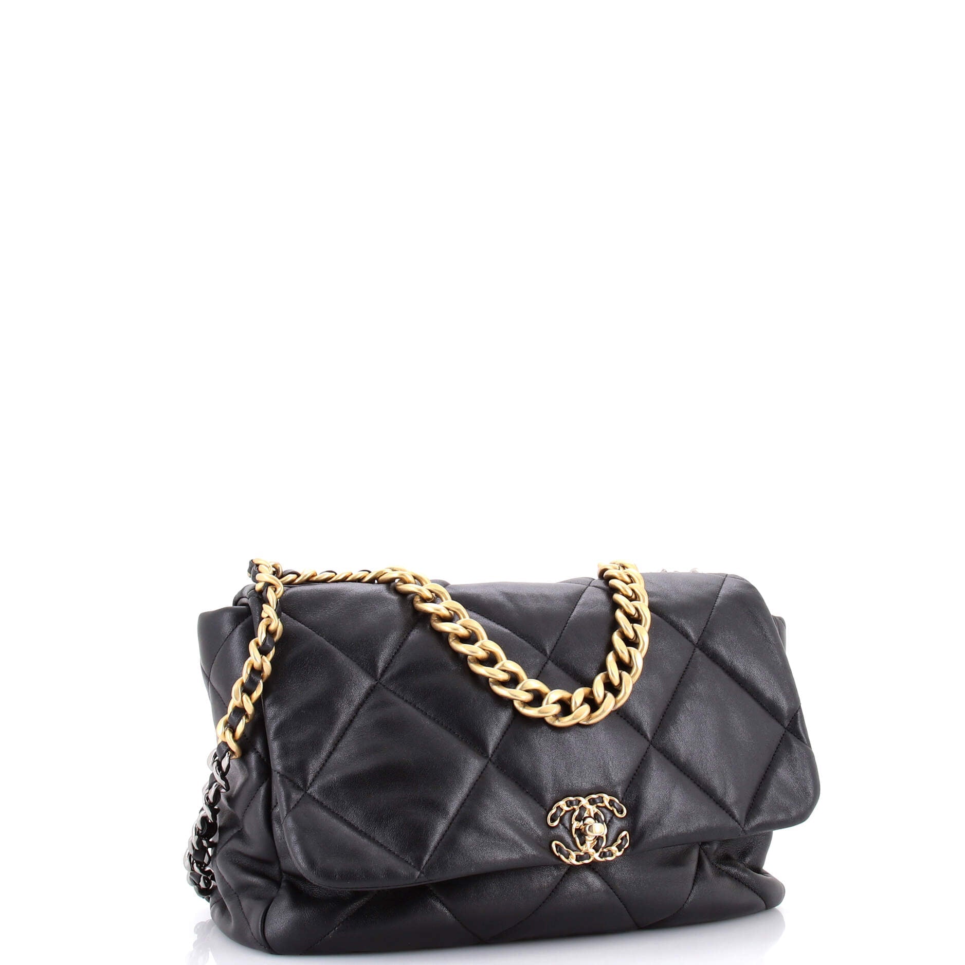 19 Flap Bag Quilted Leather Maxi