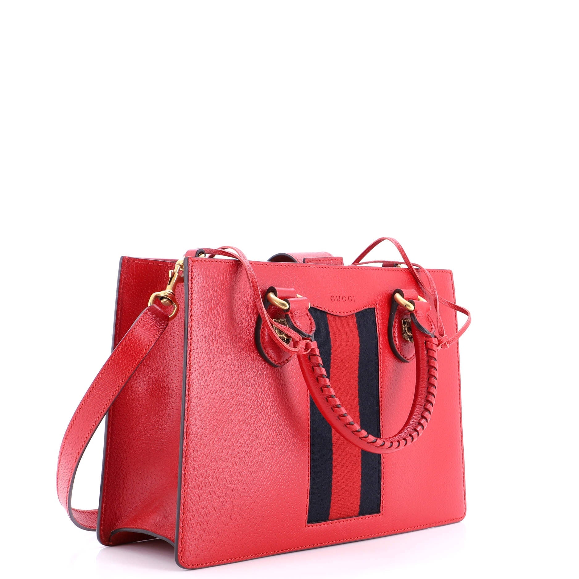 Animalier Web Top Handle Tote Leather Medium