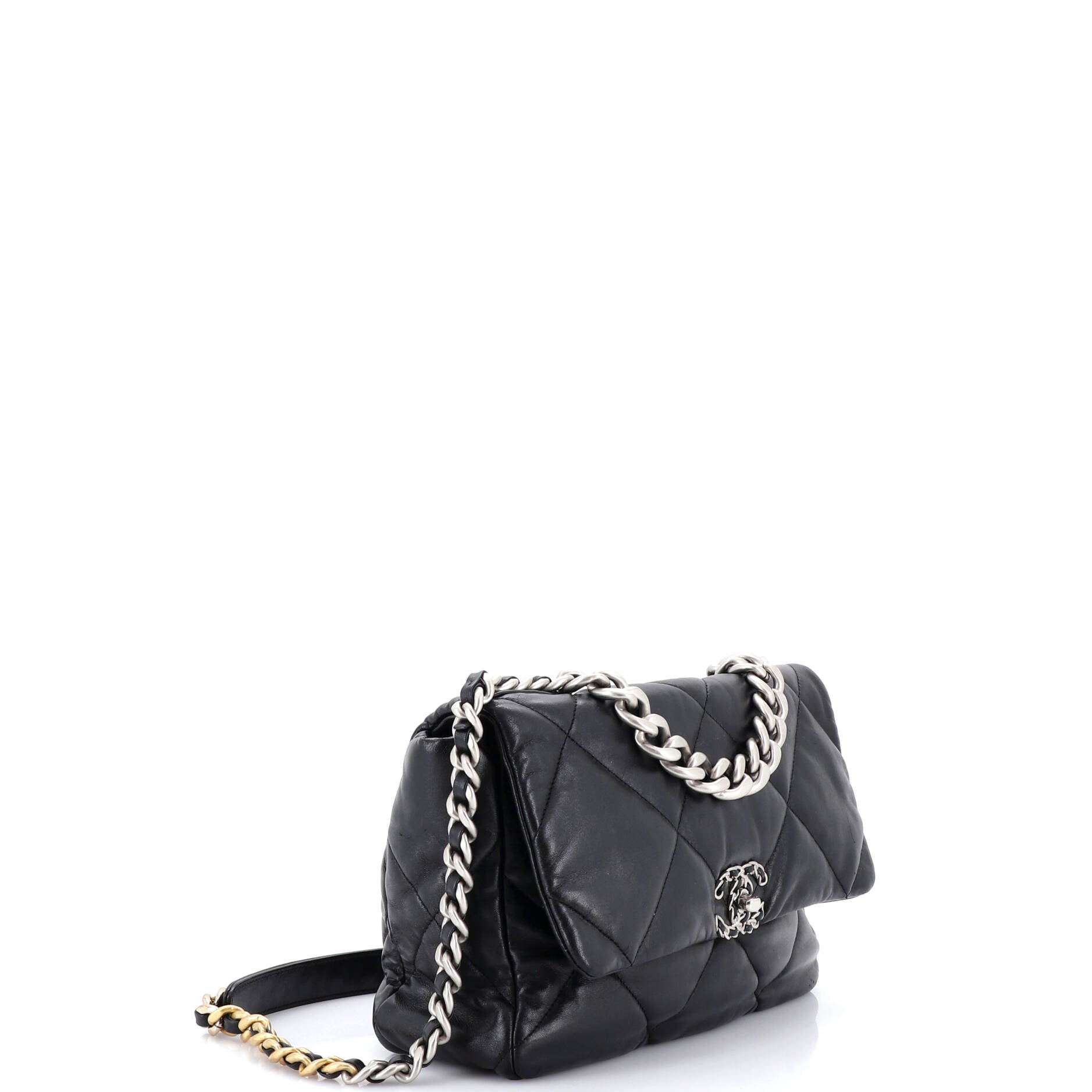 19 Flap Bag Quilted Leather Large