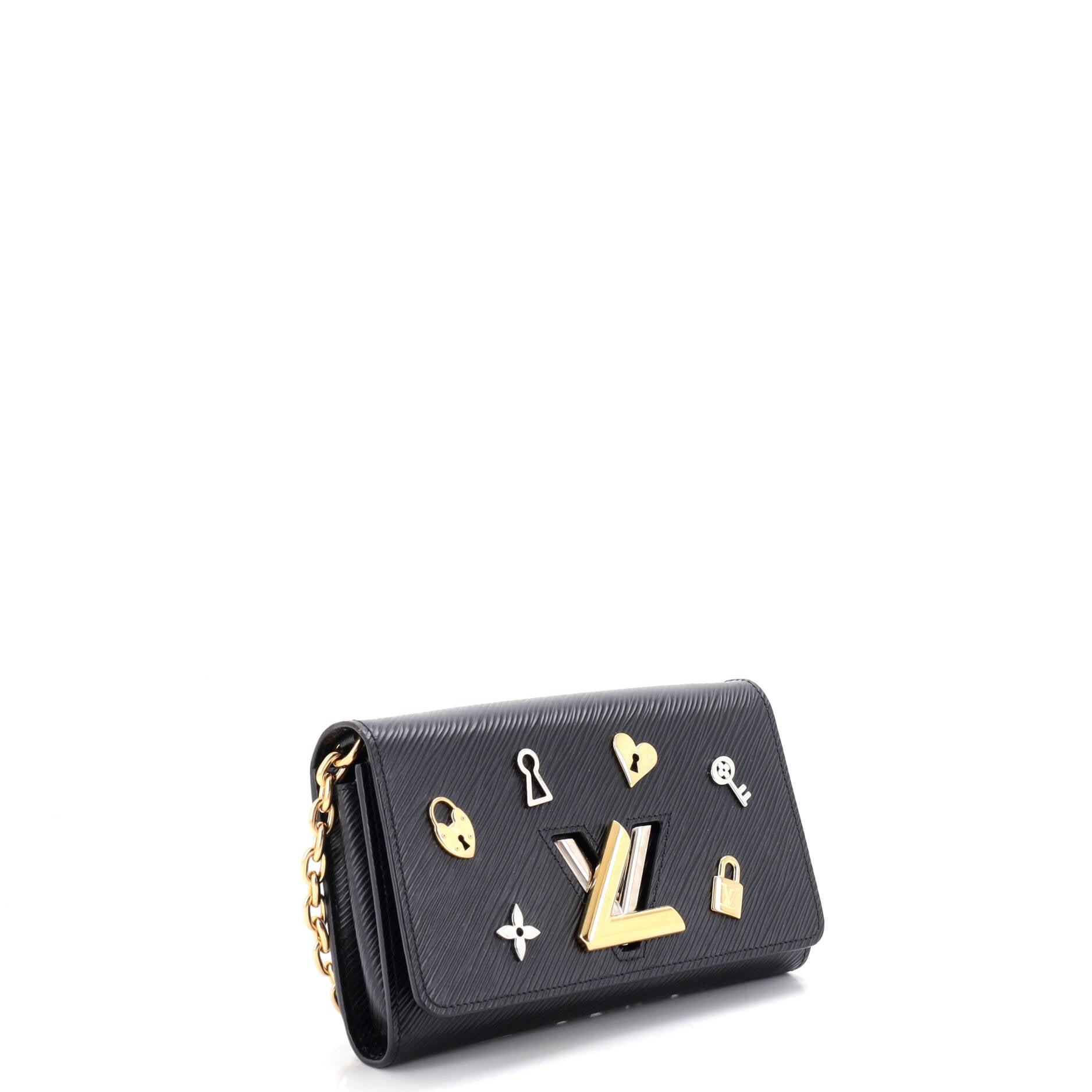 Twist Chain Wallet Love Lock Epi Leather