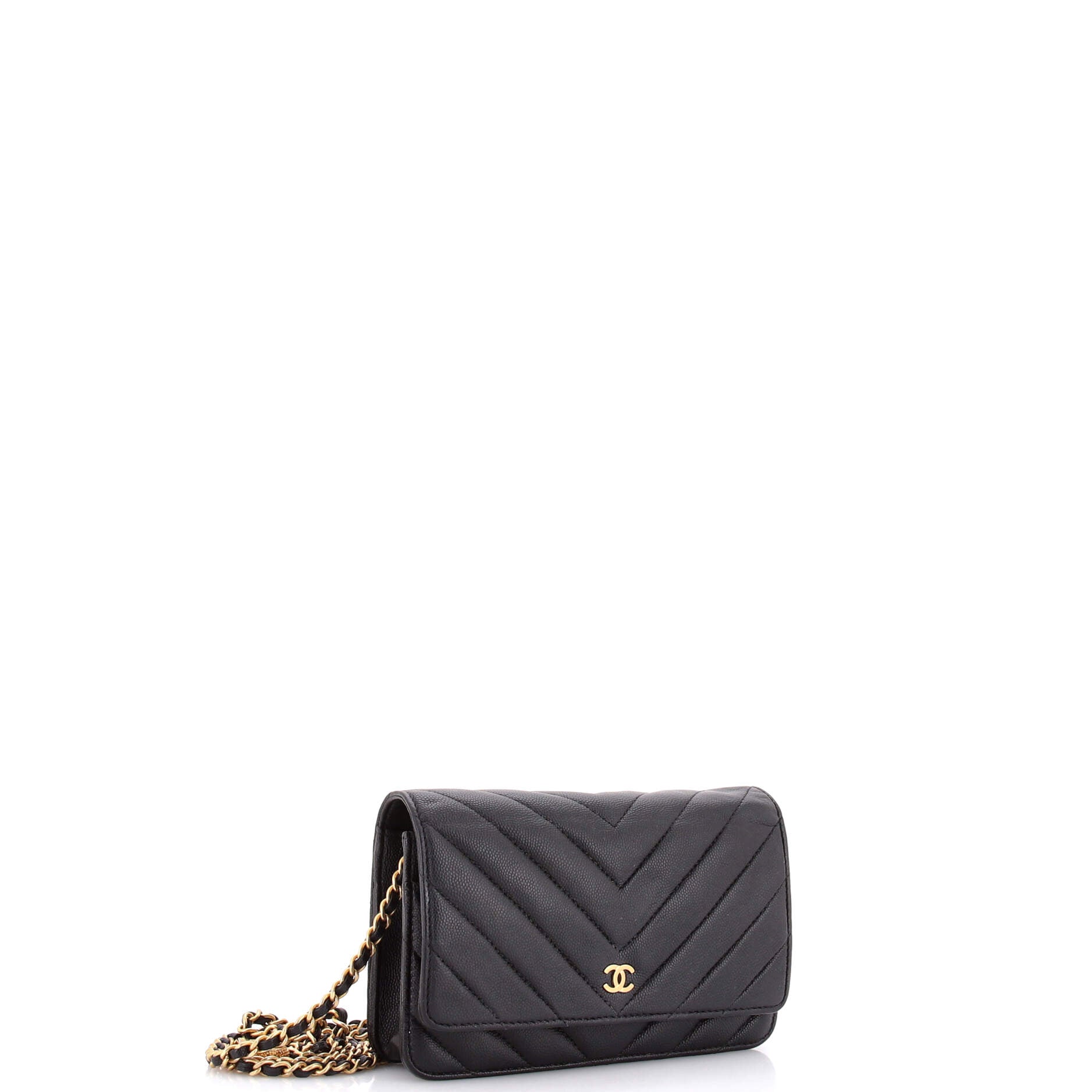 Ancient Greek Charm Wallet on Chain Chevron Caviar