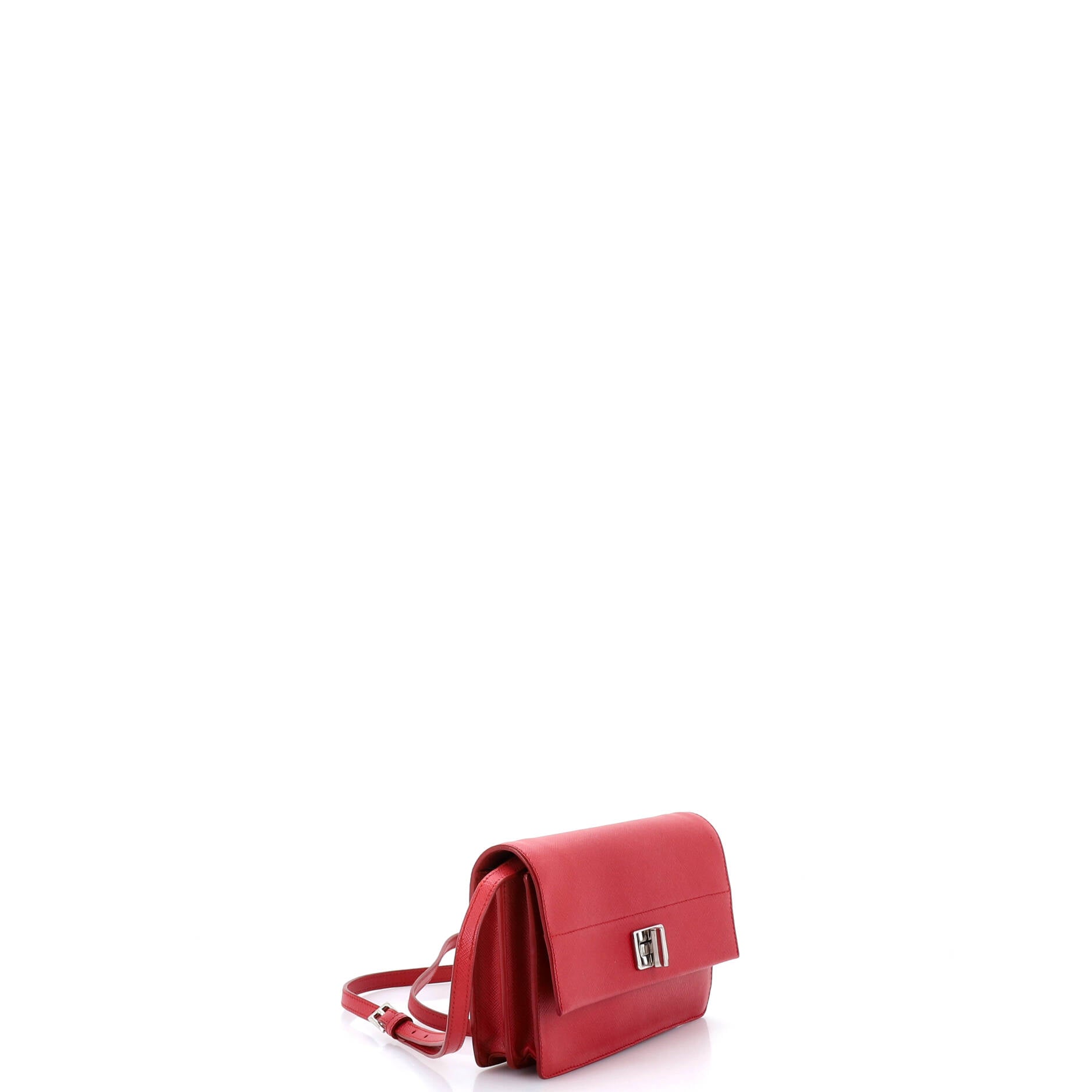 Turn Lock Wallet Crossbody Saffiano Leather Small
