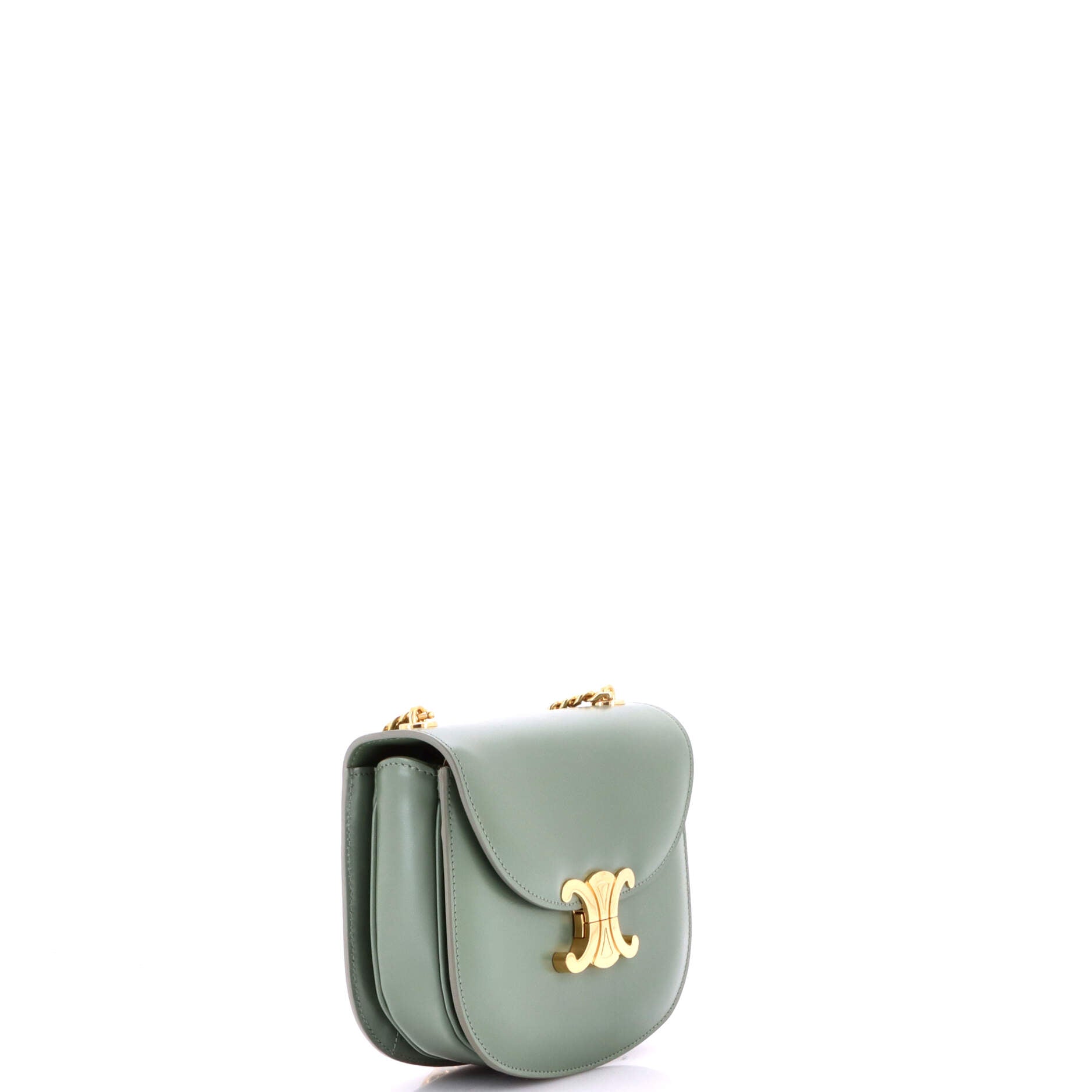 Triomphe Besace Clea Chain Flap Bag Leather