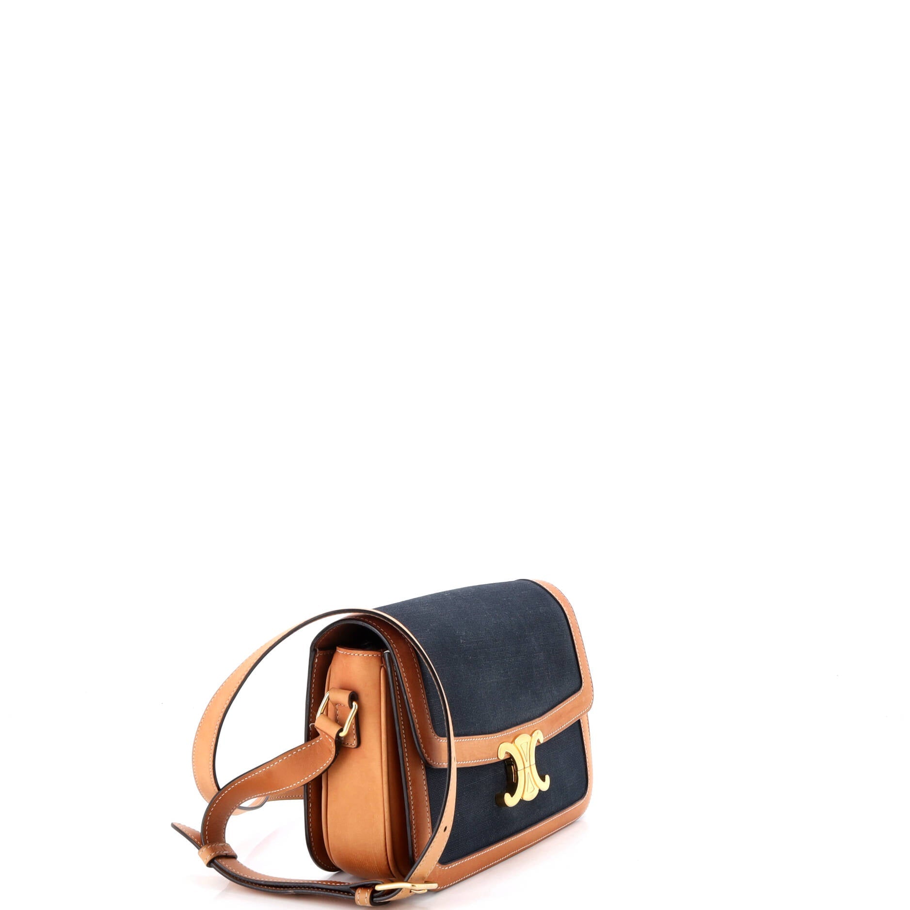 Triomphe Shoulder Bag Canvas with Leather Medium