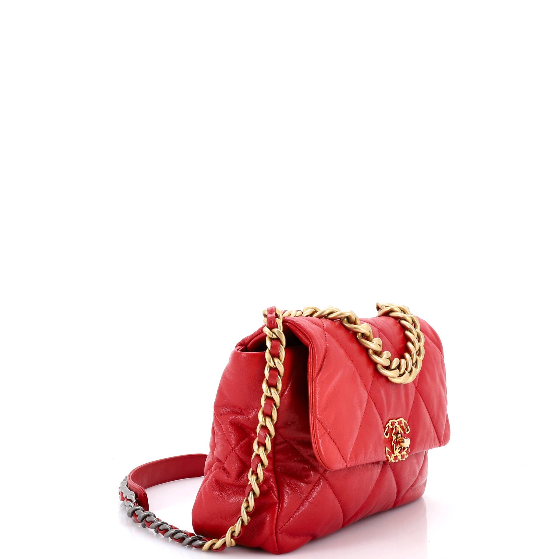 19 Flap Bag Quilted Leather Large