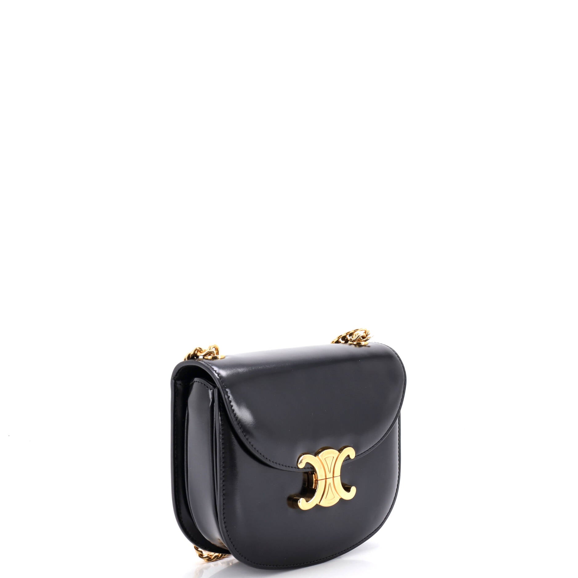 Triomphe Besace Clea Chain Flap Bag Leather