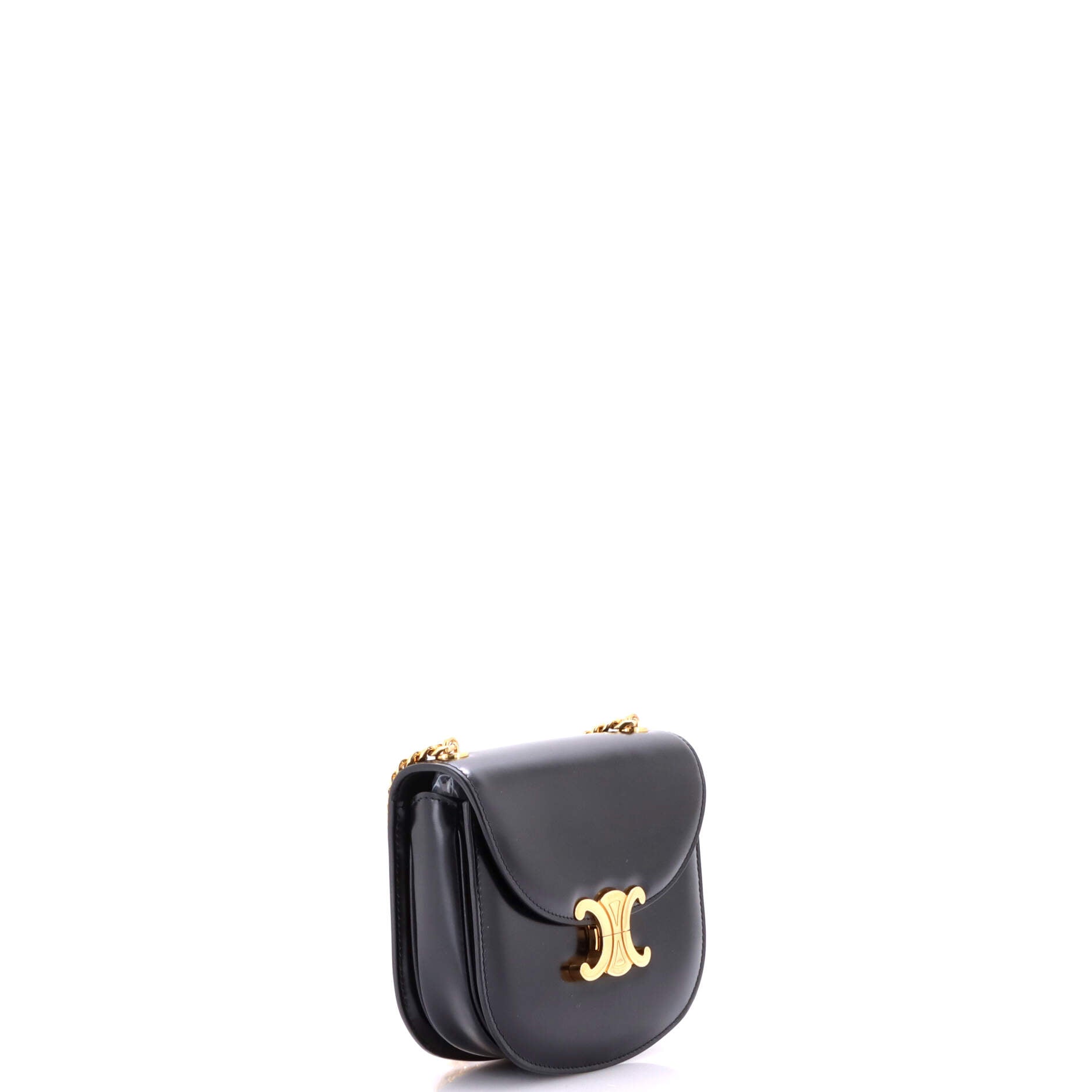 Triomphe Besace Clea Chain Flap Bag Leather