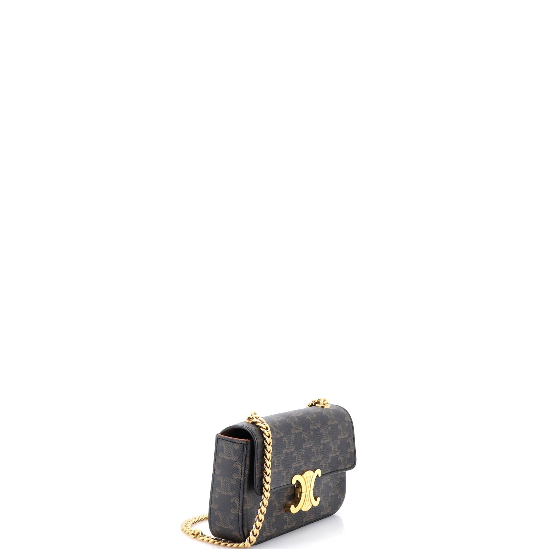 Triomphe Chain Shoulder Bag Triomphe Coated Canvas Small