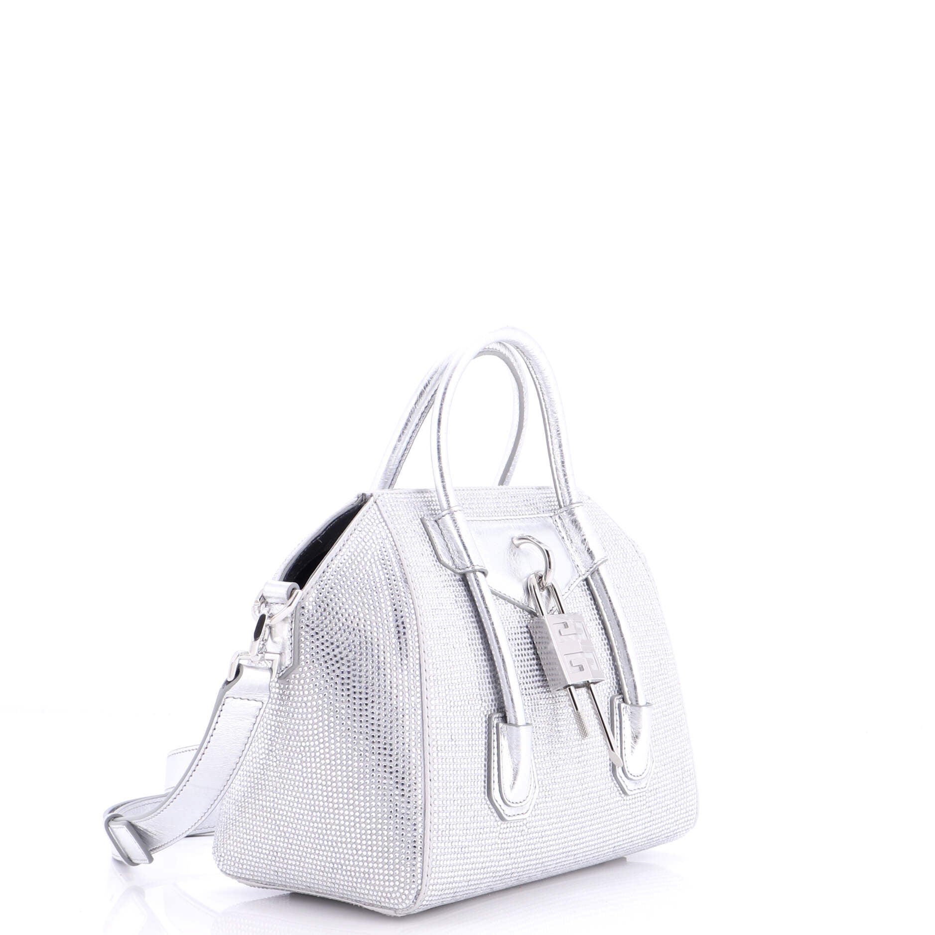 Antigona Lock Bag Crystal Embellished Satin Mini