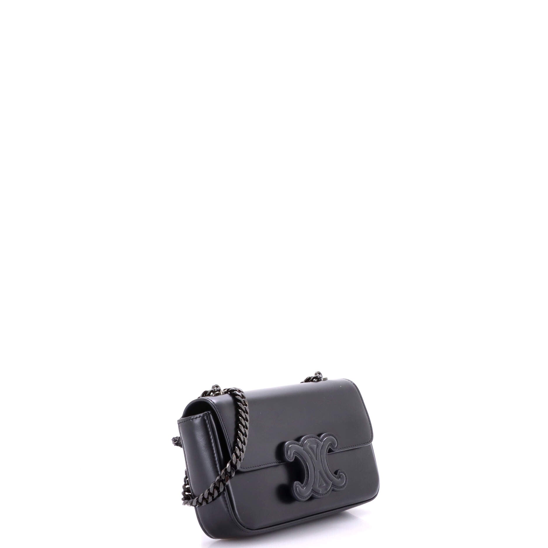 Triomphe Chain Shoulder Bag Leather Small
