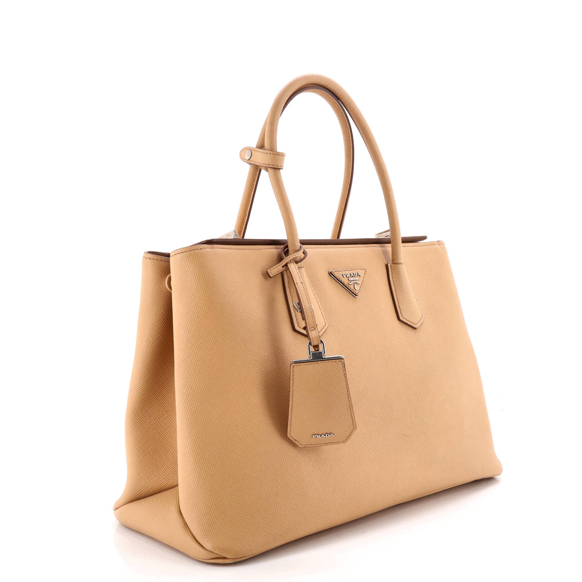 Turnlock Cuir Twin Tote Saffiano Leather Medium