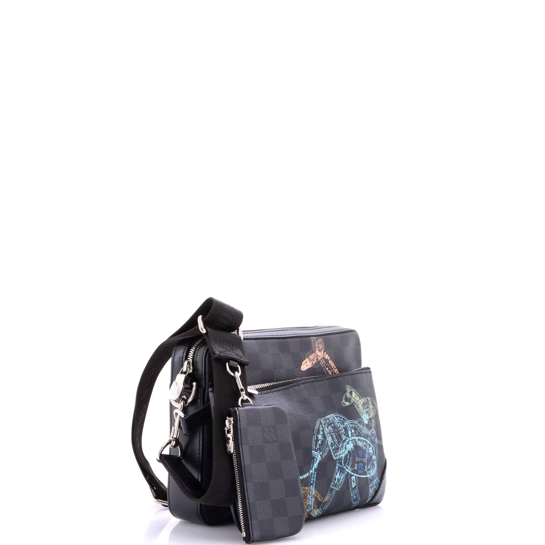 Trio Messenger Bag Limited Edition Wild Animals Damier Graphite