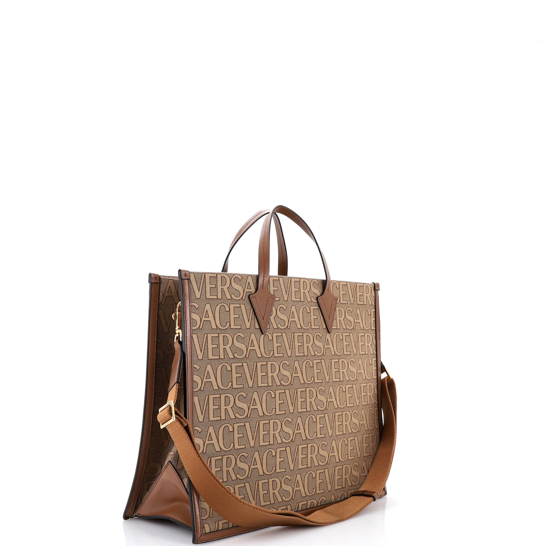 Allover Logo Convertible Tote Printed Canvas Large