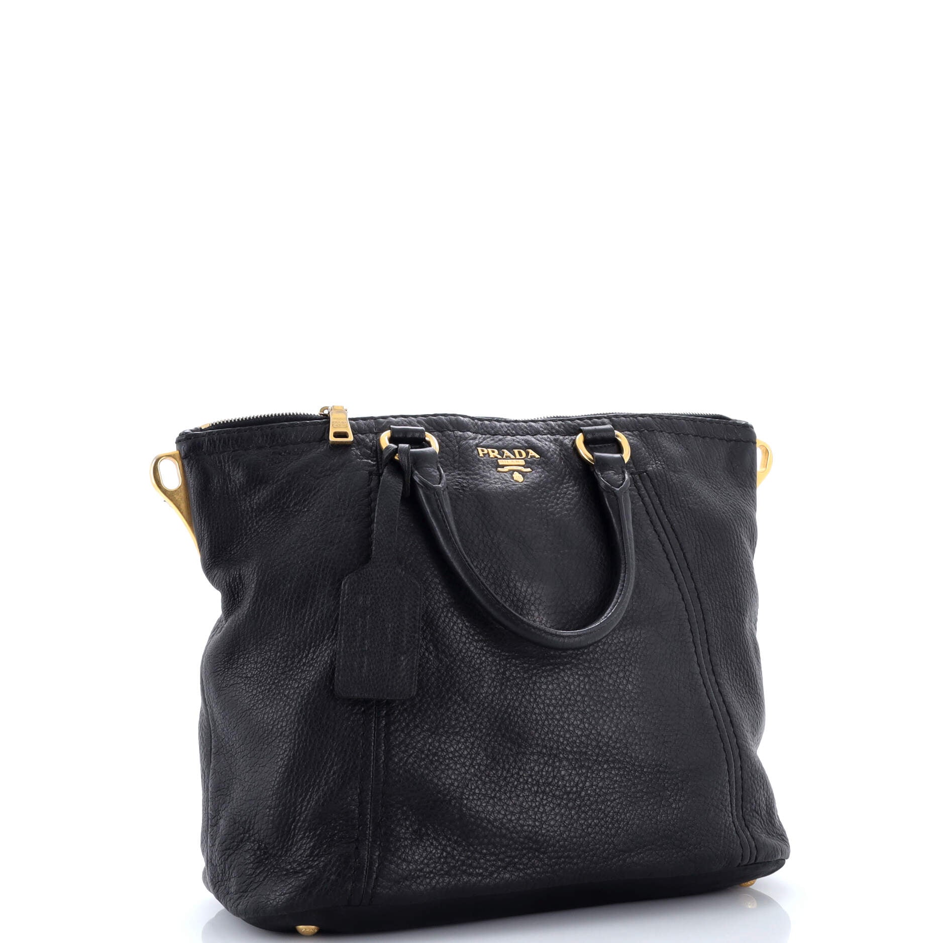 Top Zip Convertible Tote Vitello Daino Large