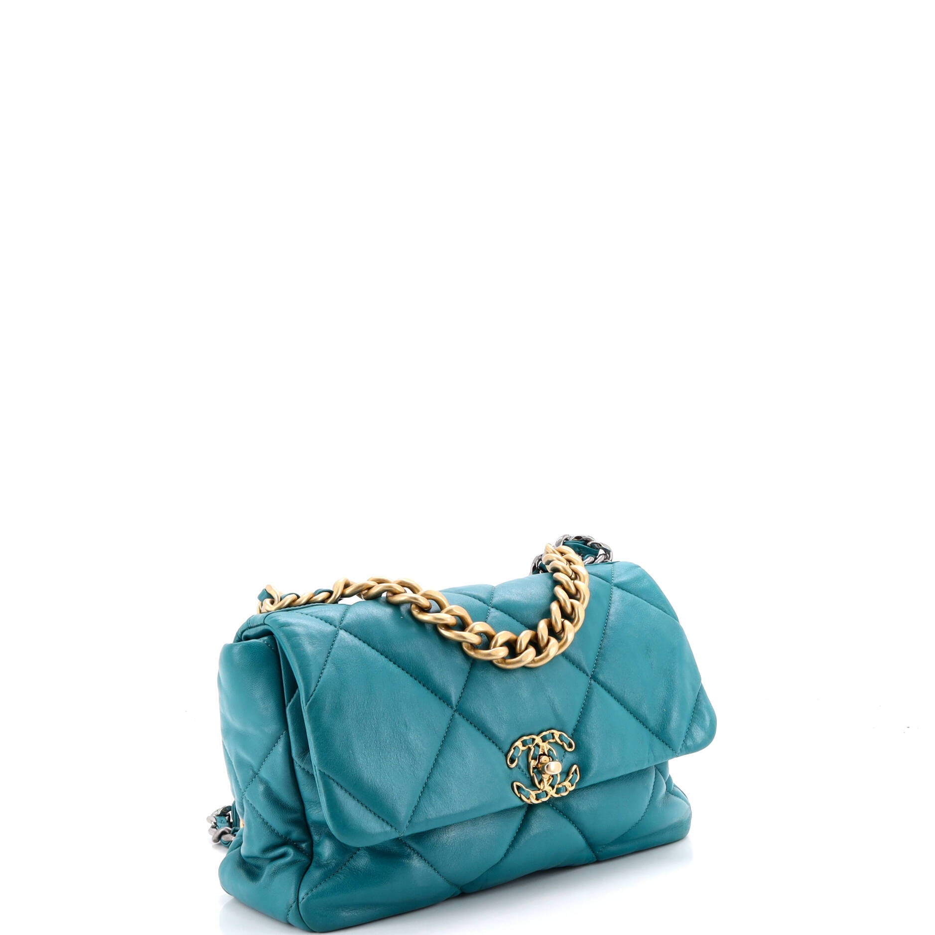 19 Flap Bag Quilted Leather Large