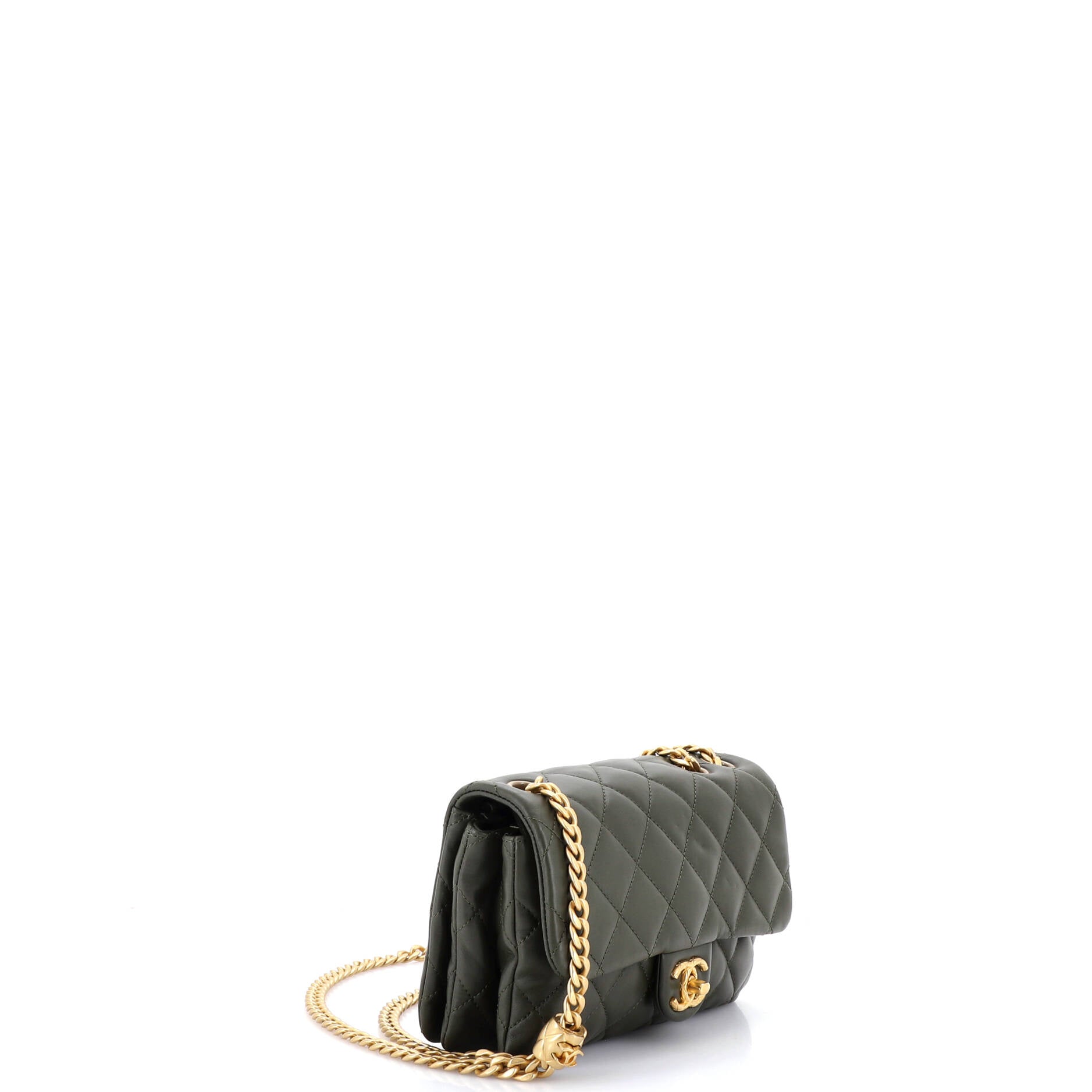 All Slide Long Flap Bag Quilted Lambskin Small